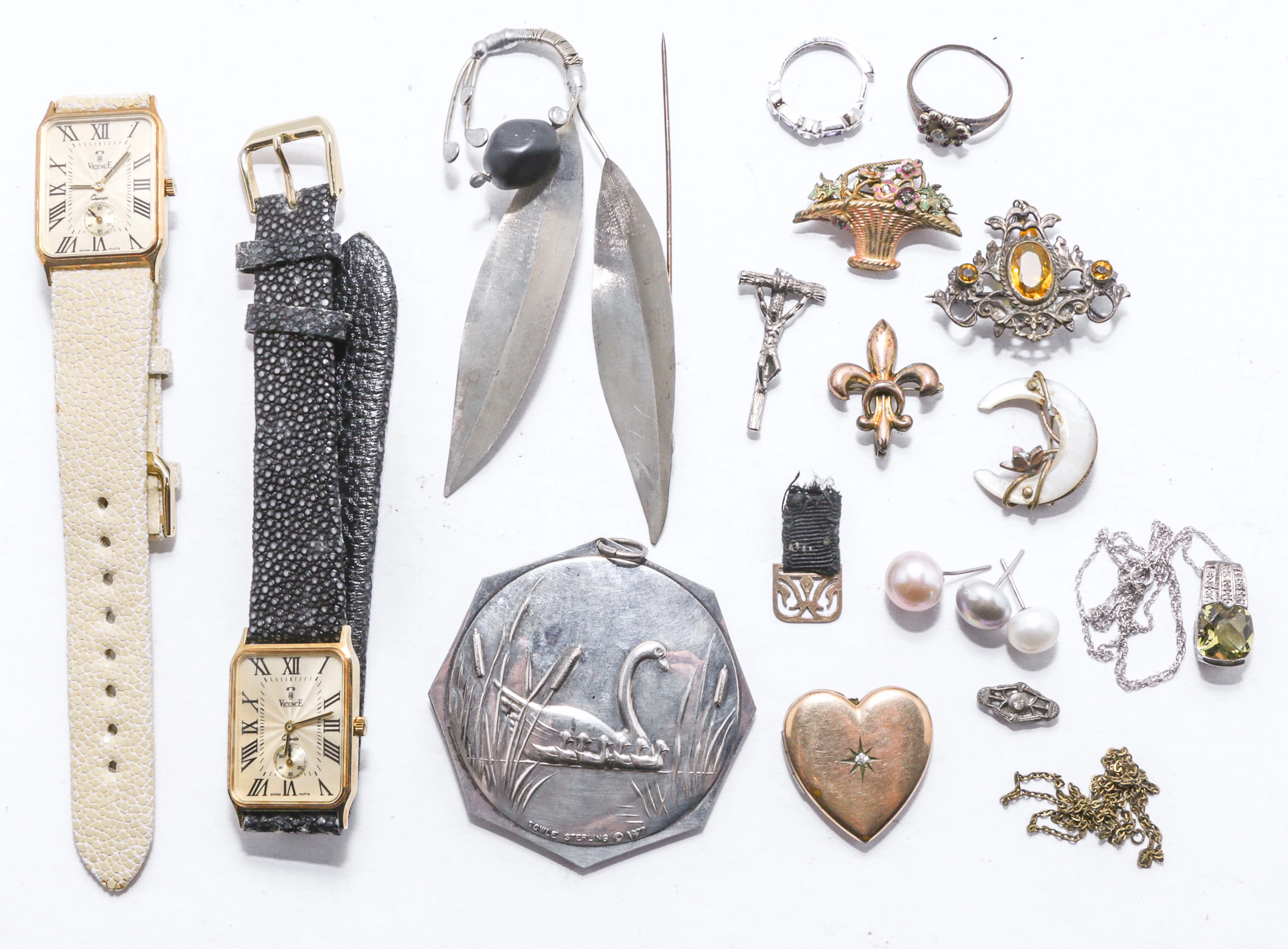 Two 18K Watches, Sterling Silver Medallion, & More