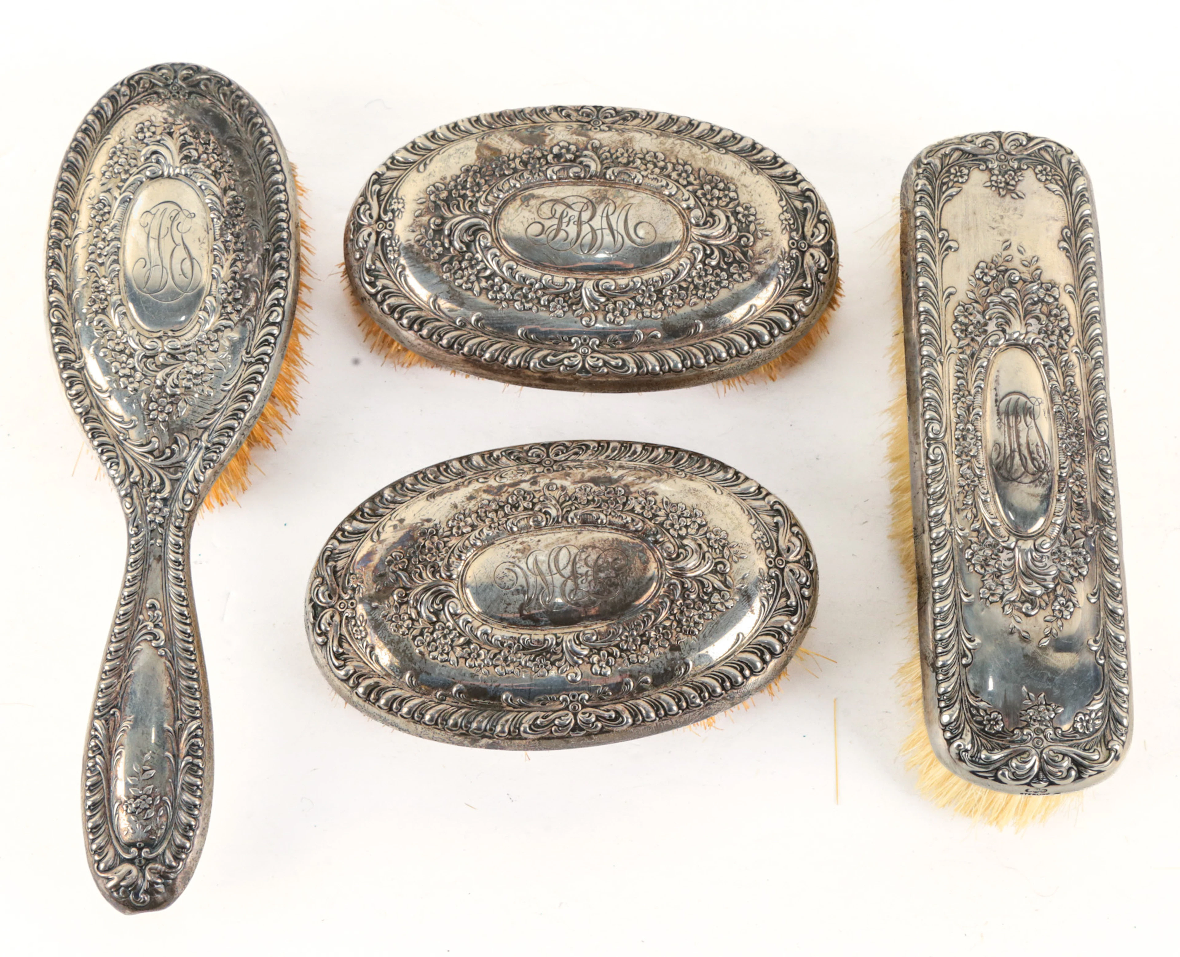 Four Gorham Sterling-Mounted Brushes