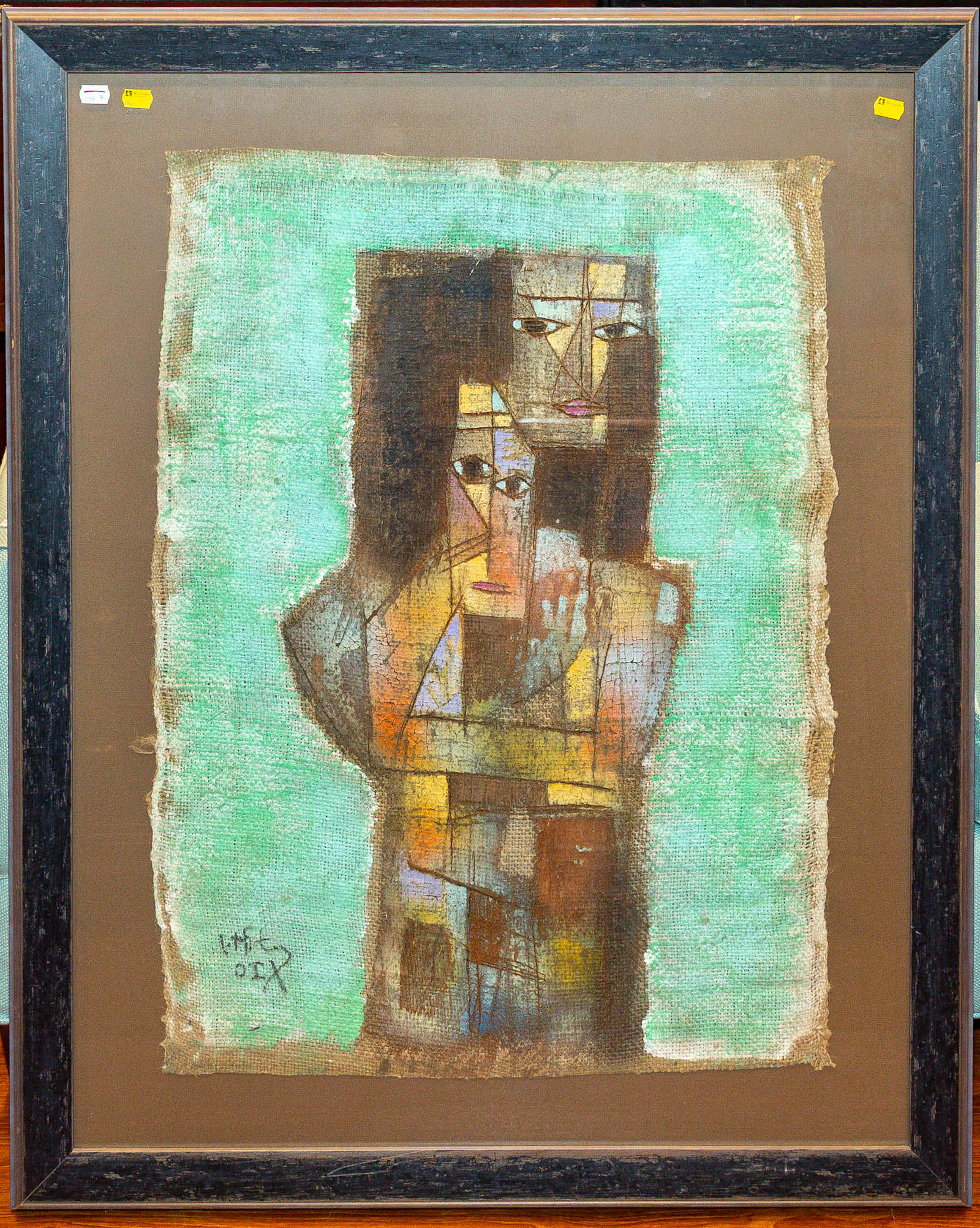 An Expressionist Style Abstract with Two Figures