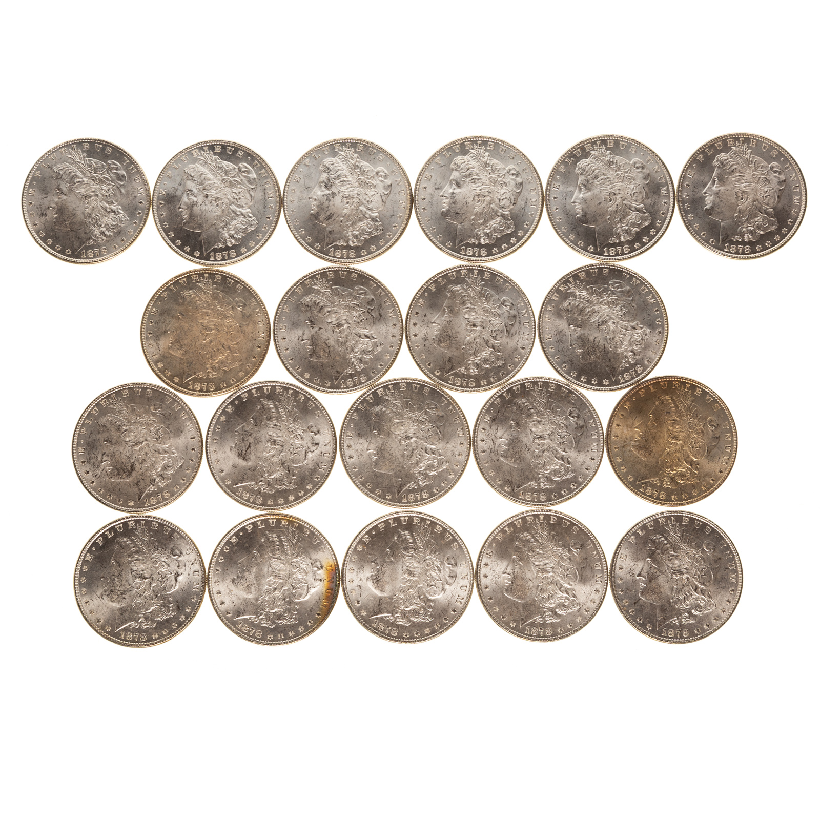 Roll of 1878 7TF & 7/8 TF Morgan Dollars