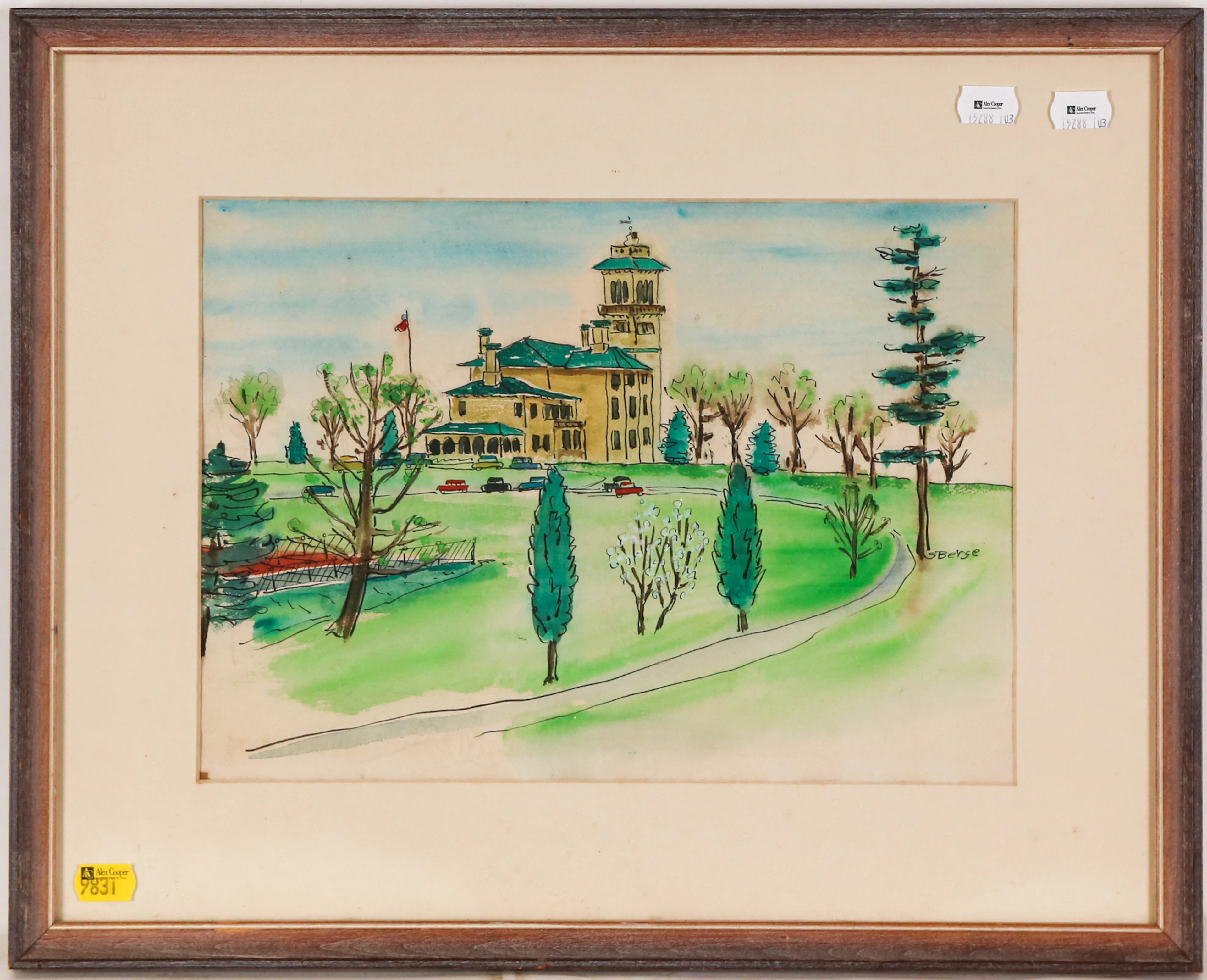 Stephens Berge. View of Clifton Park, watercolor
