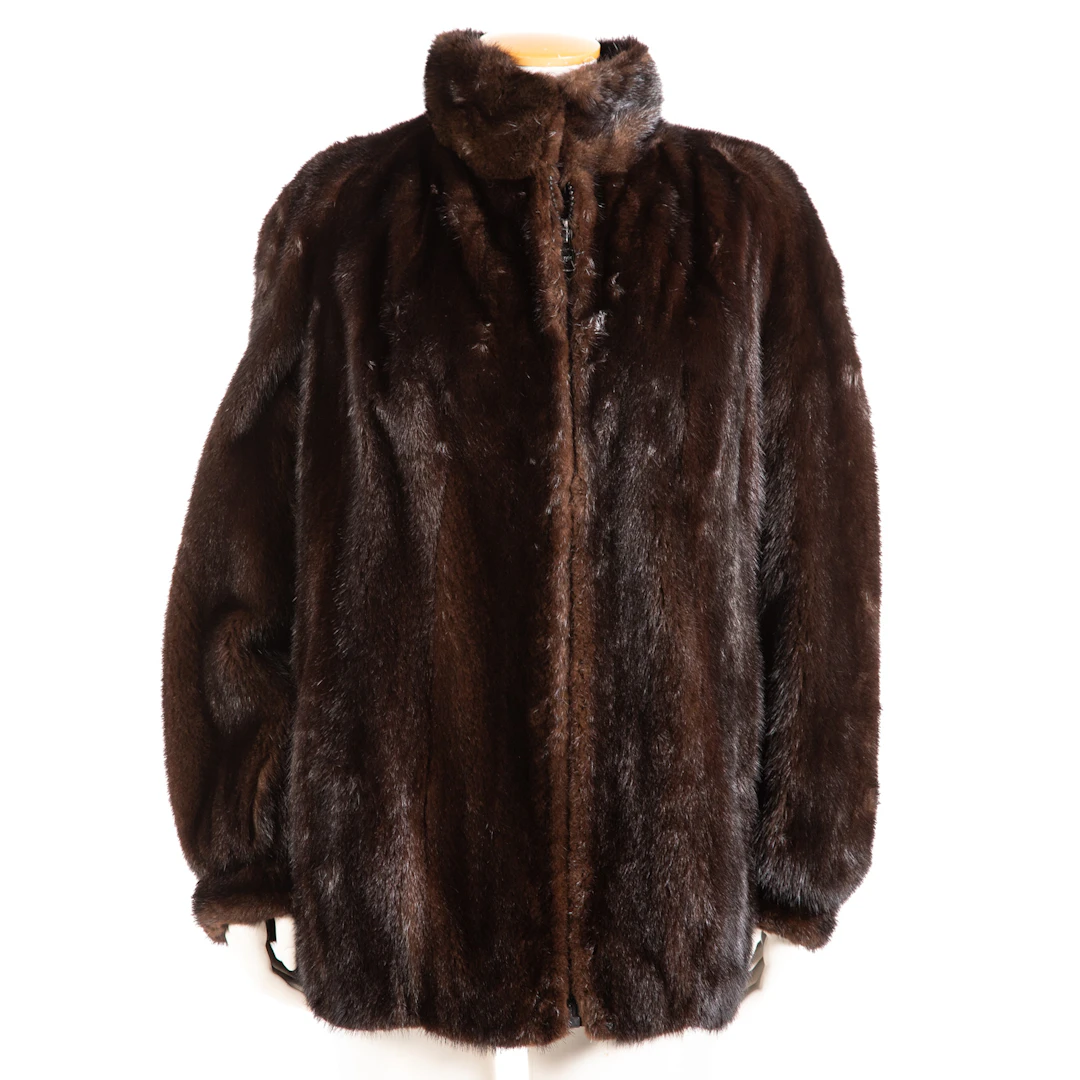Leonard Furs Half-Length Brown Mink Coat