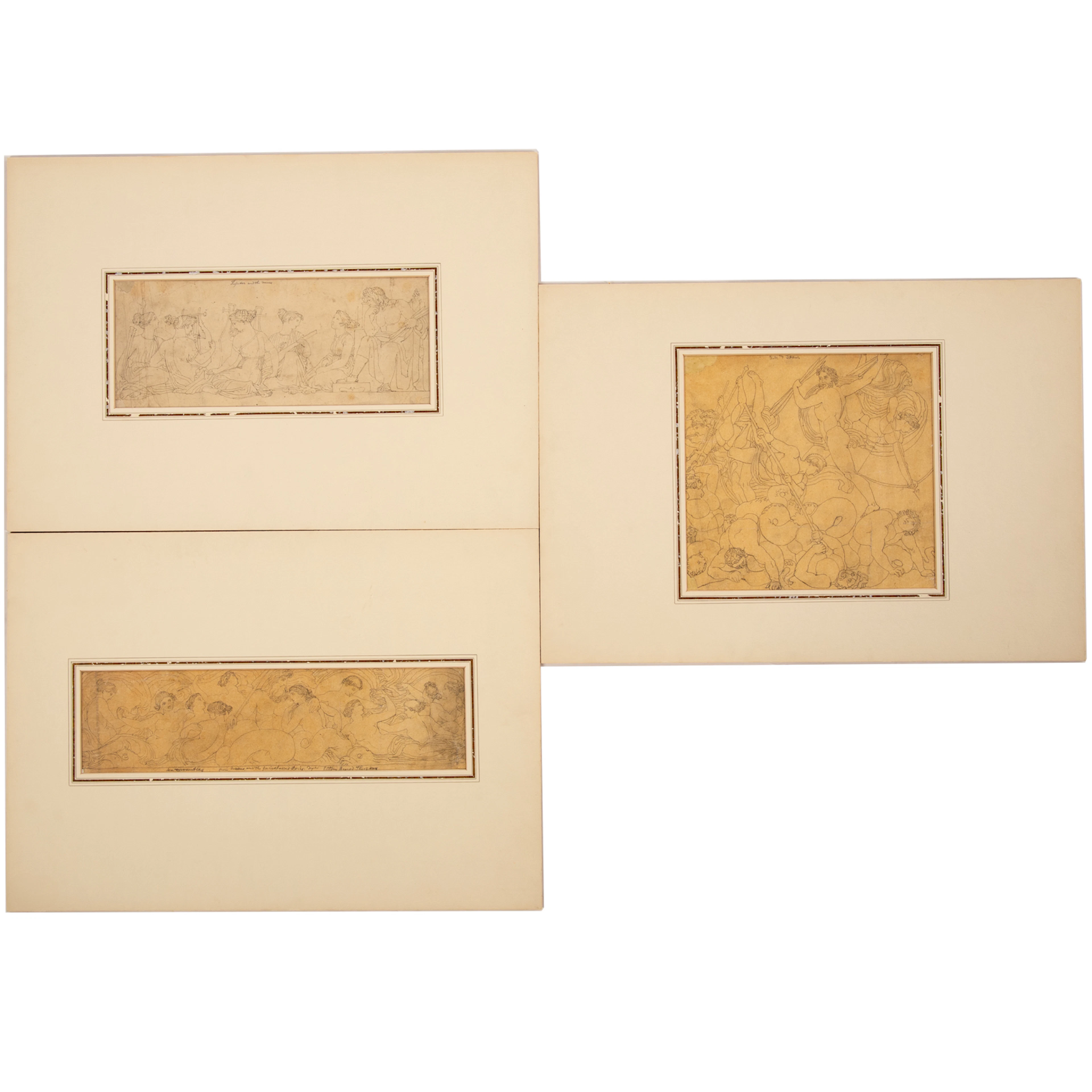 John Flaxman. Three Classical Themed Drawings