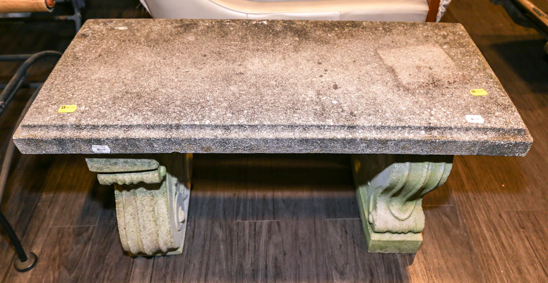 A Neoclassical Style Concrete Garden Bench