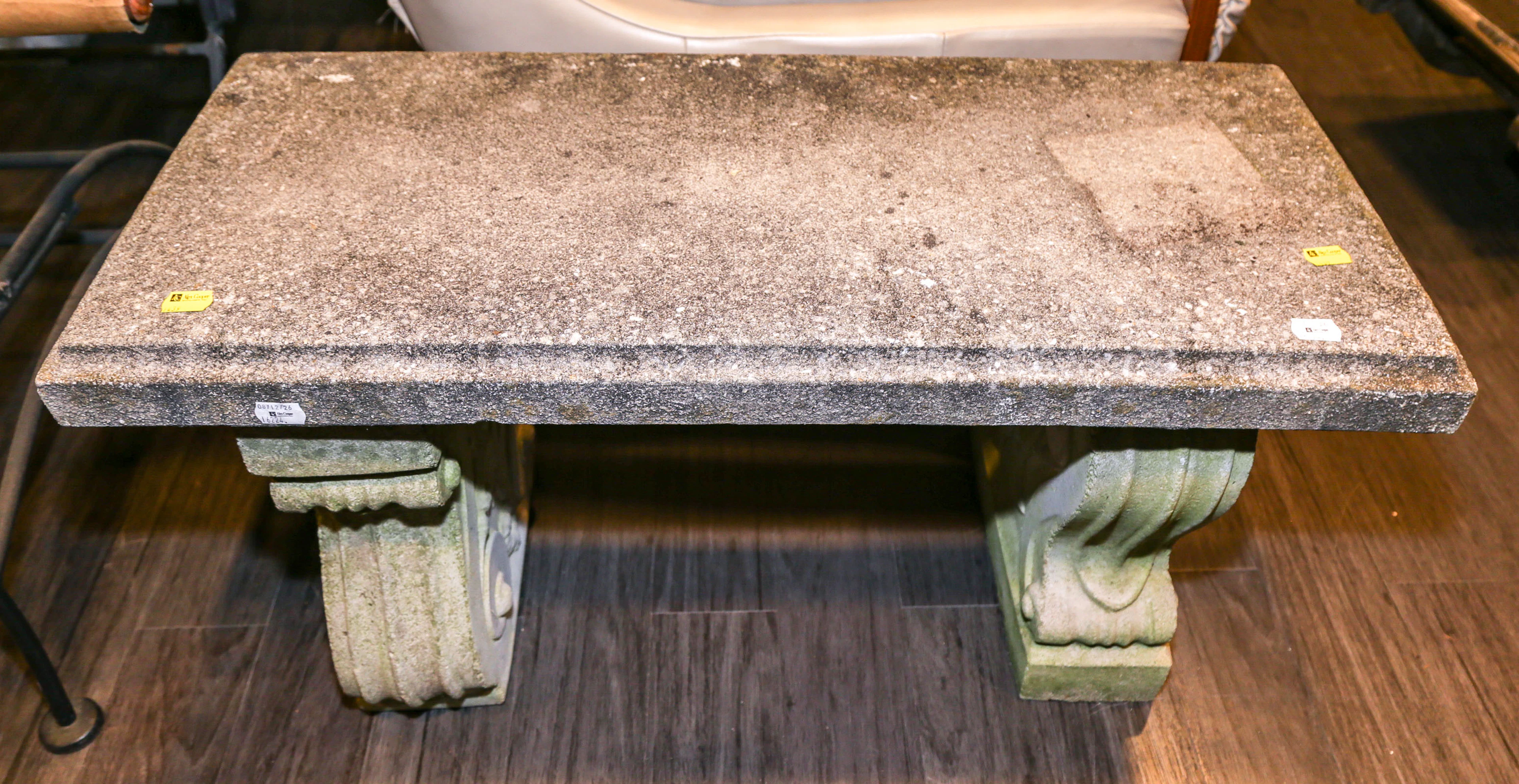 A Neoclassical Style Concrete Garden Bench