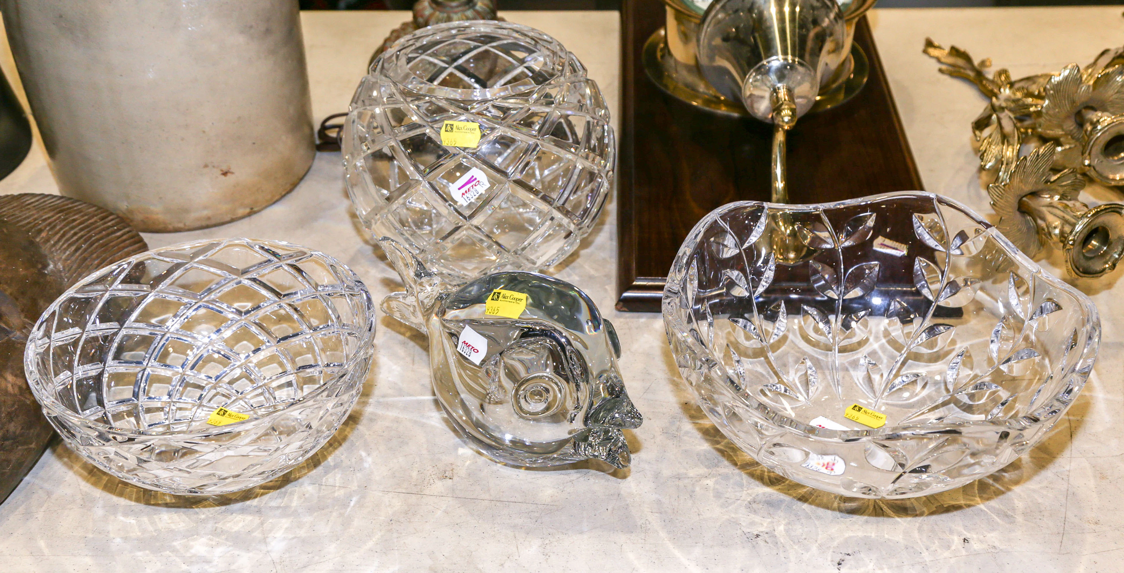 Three Pieces of Tiffany Glass & a Kristaluxus Fish