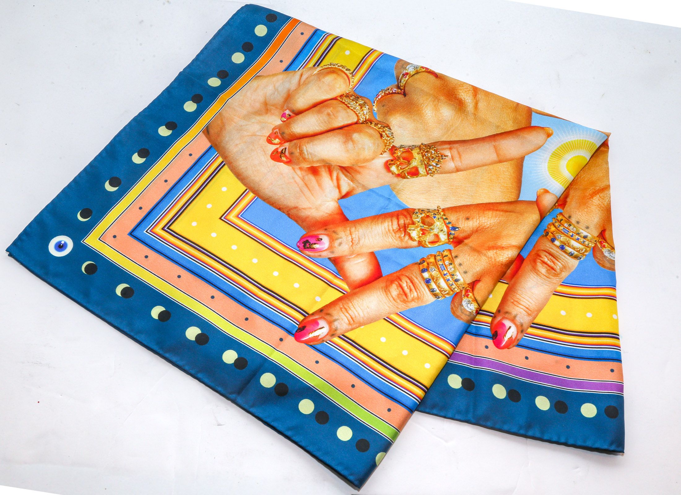 A Polly Wales Designer Silk Scarf