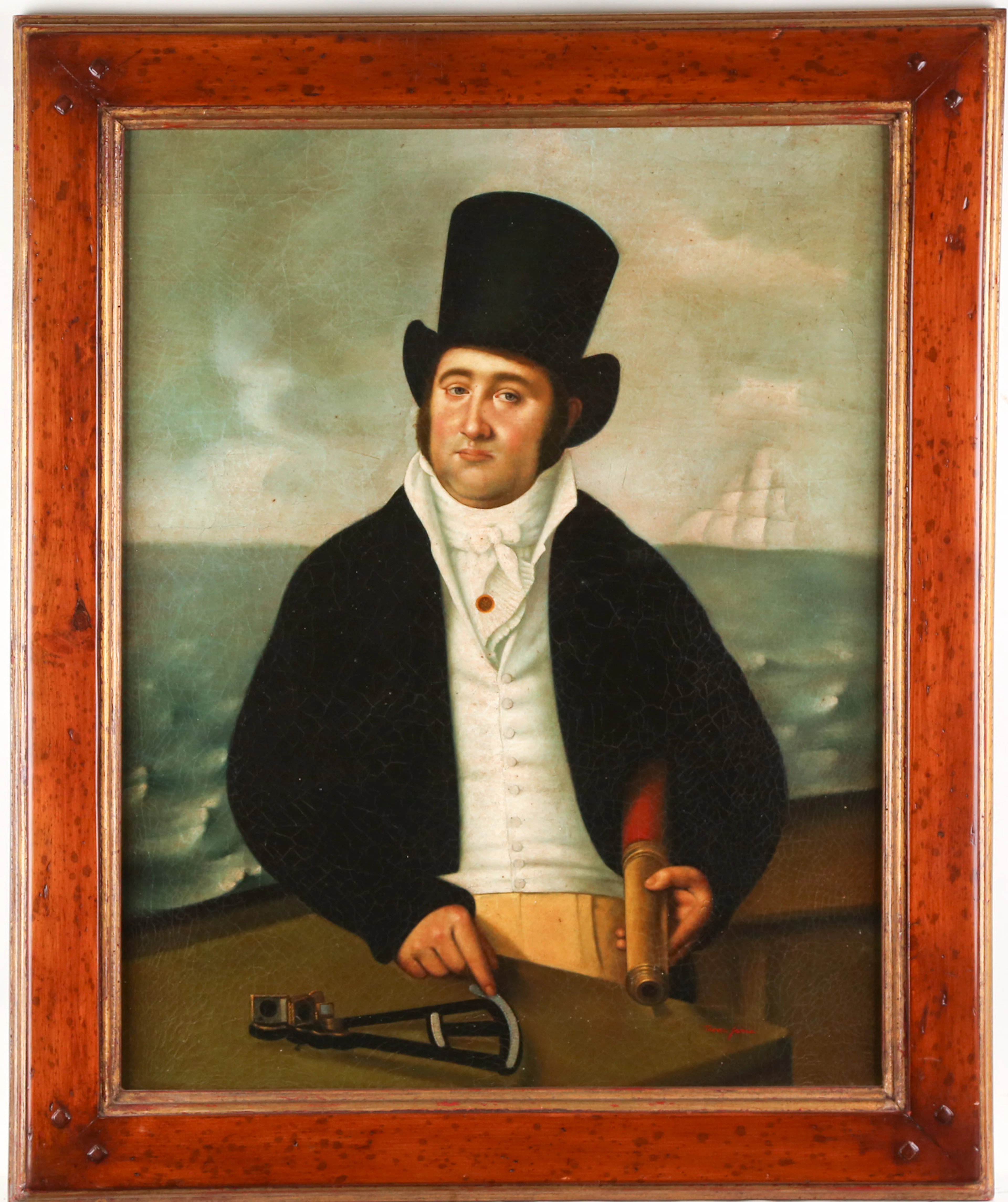A 19th c. Sea Captain, color print