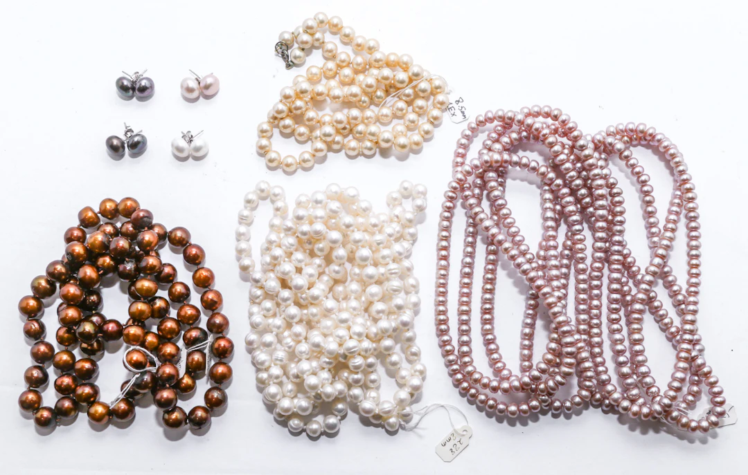 Three Pearl Necklaces, Four Pairs of Studs & More