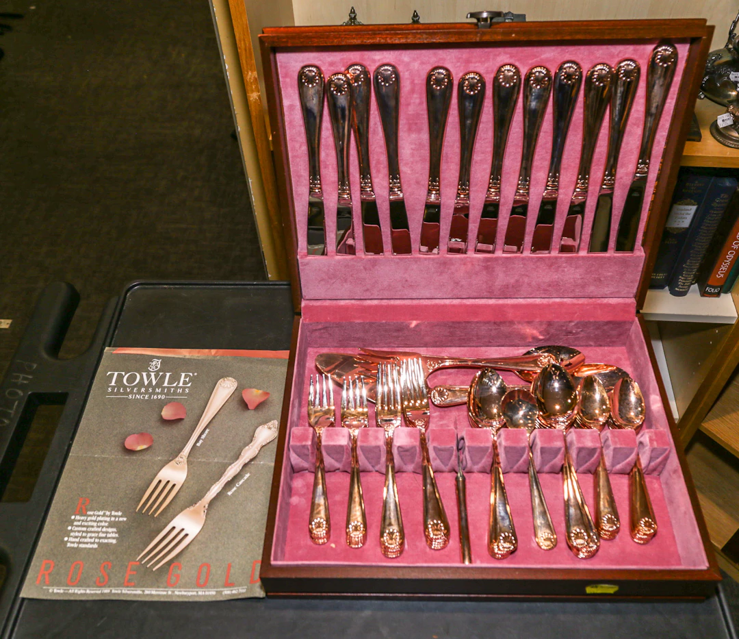A Large set of Towle Gold Plated Flatware