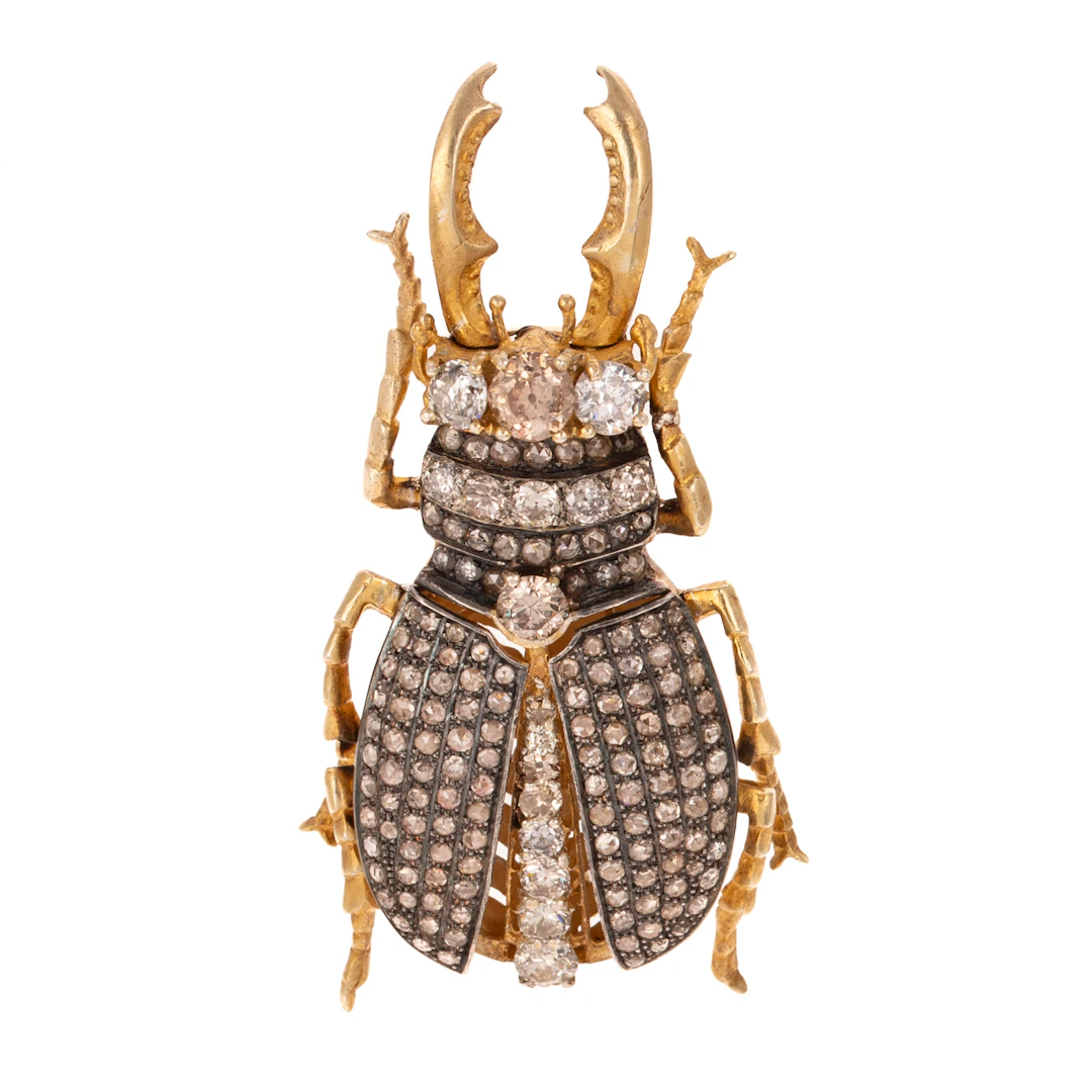 A 3.10 ctw Diamond Articulating Beetle Pin/Pendant