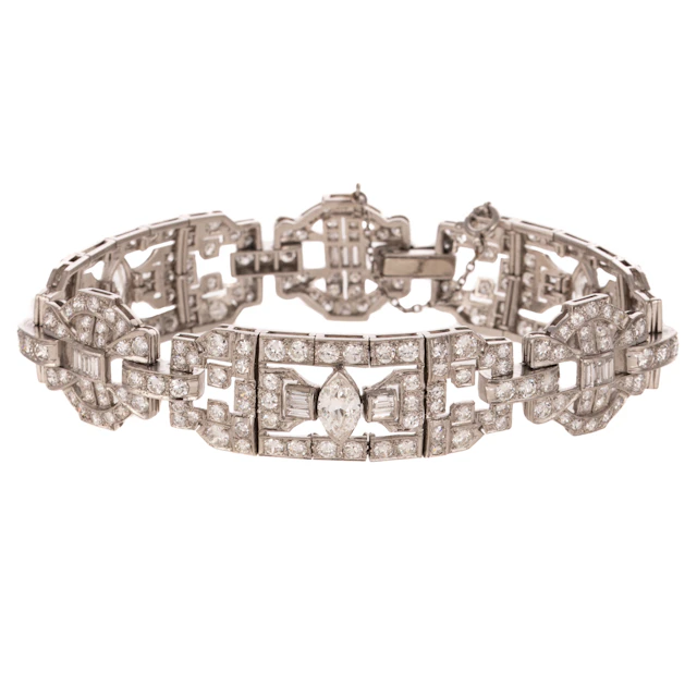 A 11.50 ctw Art Deco Diamond Bracelet in Platinum