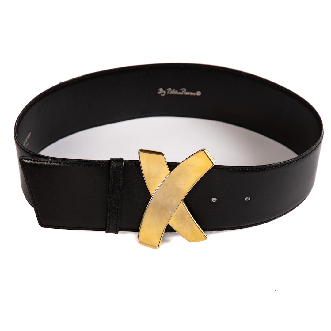 Vintage Paloma Picasso Black Leather Belt