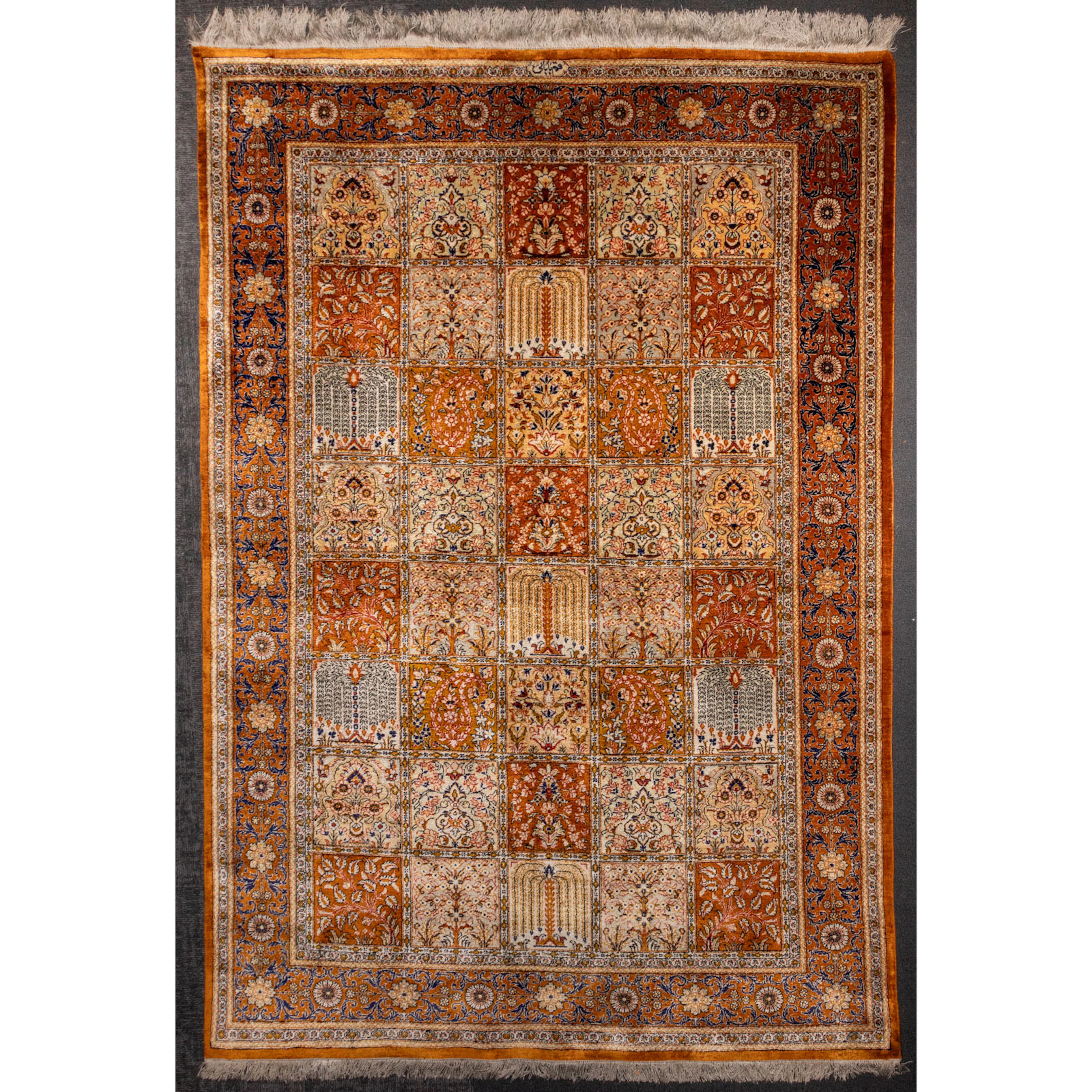 Silk Qum Rug, Persia, 4.3 x 6.6