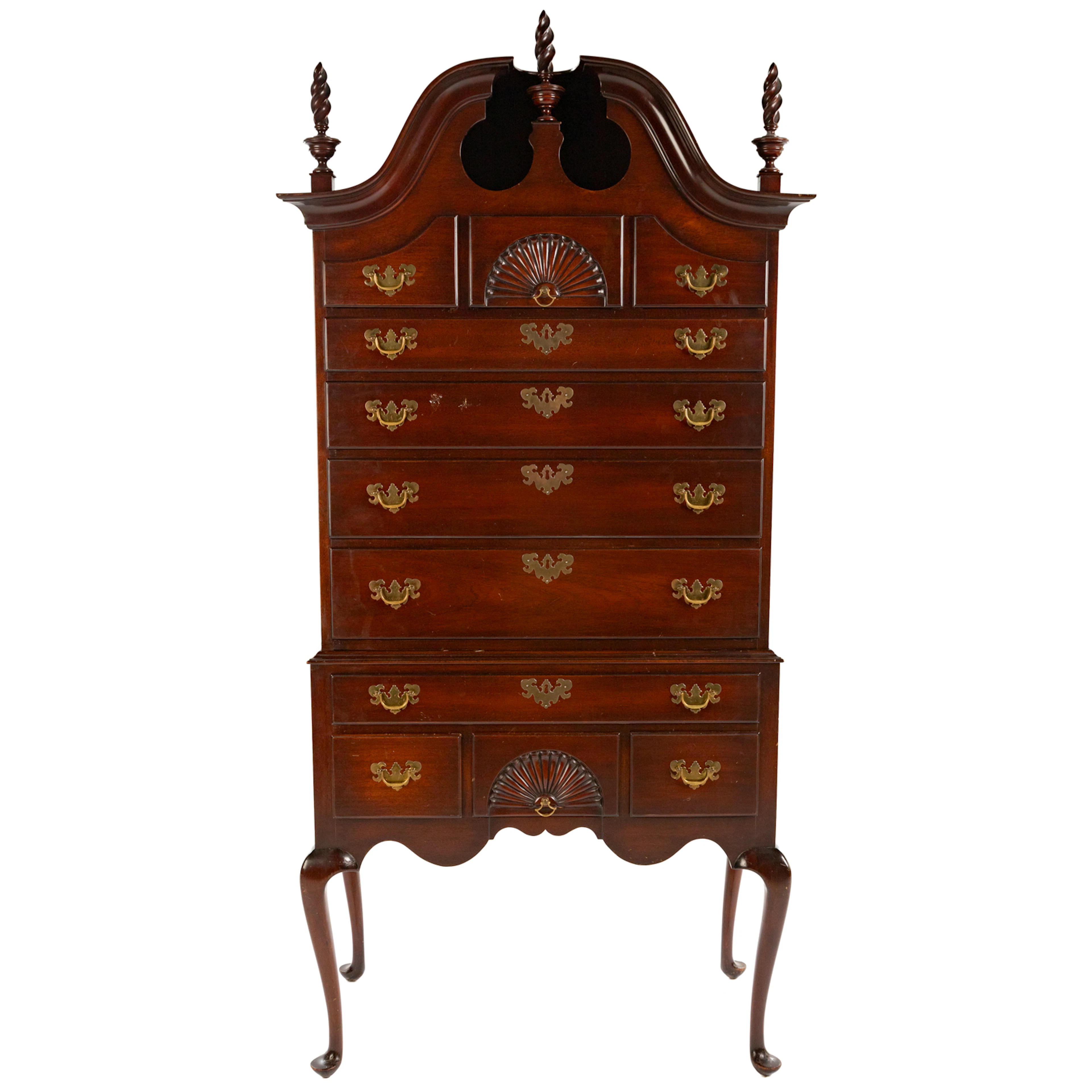 Queen Anne Style Mahogany Highboy
