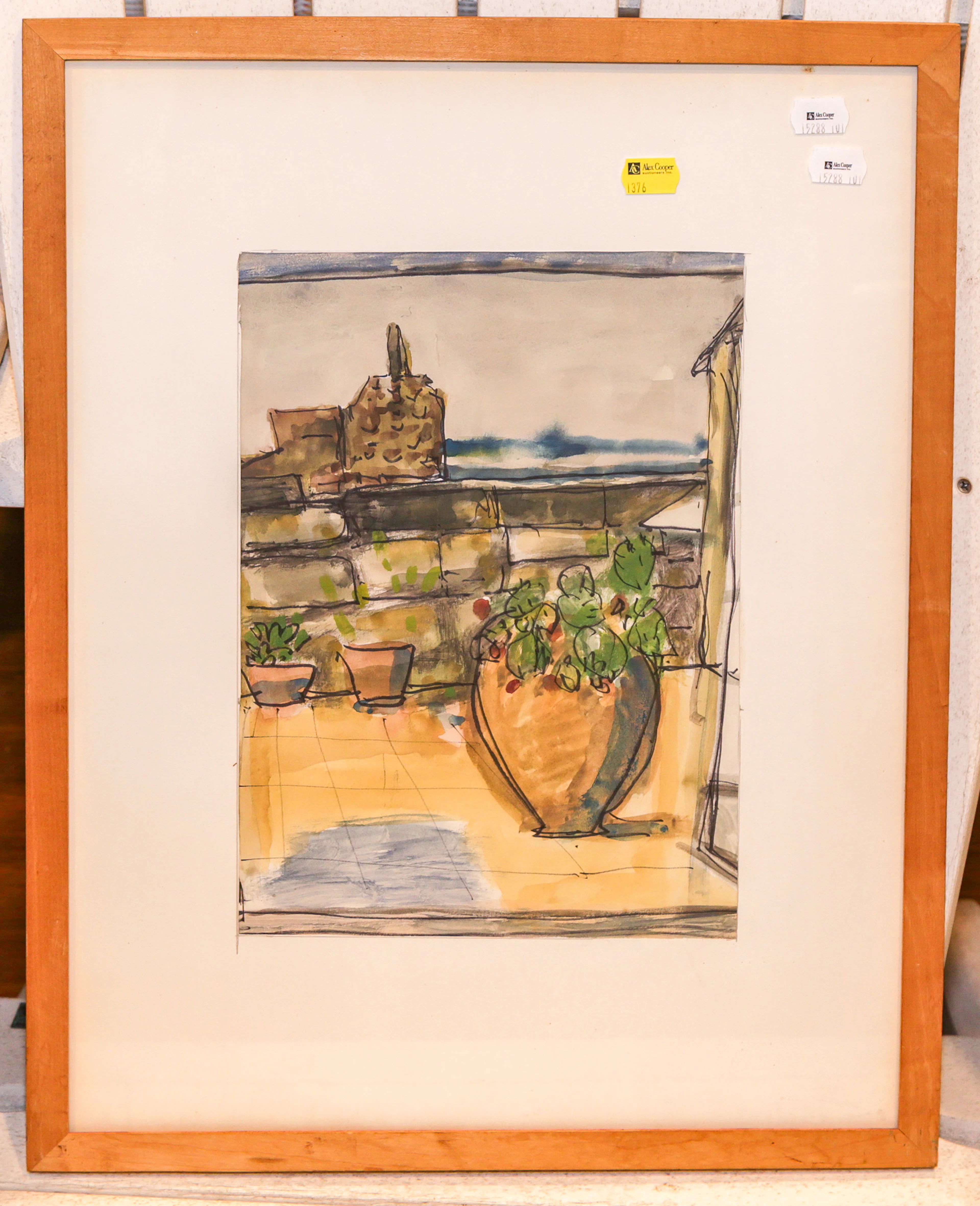 Vase & Cactus Watercolor