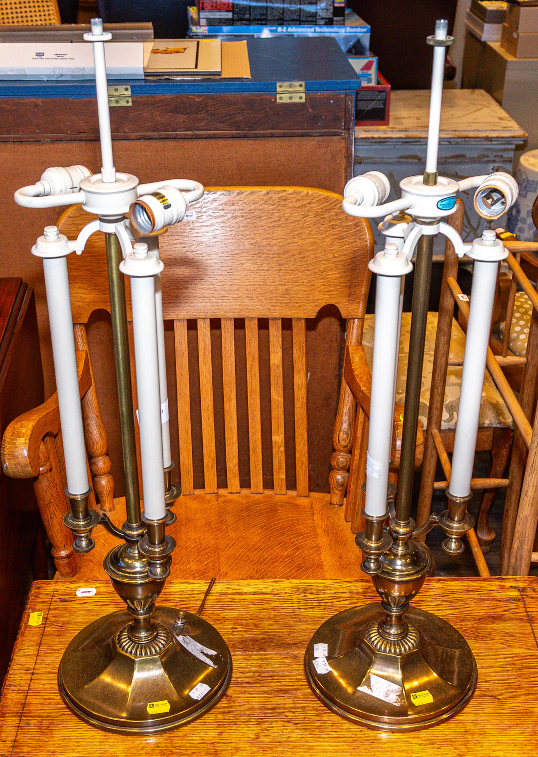 A Pair of Stiffel Brass Table Lamps