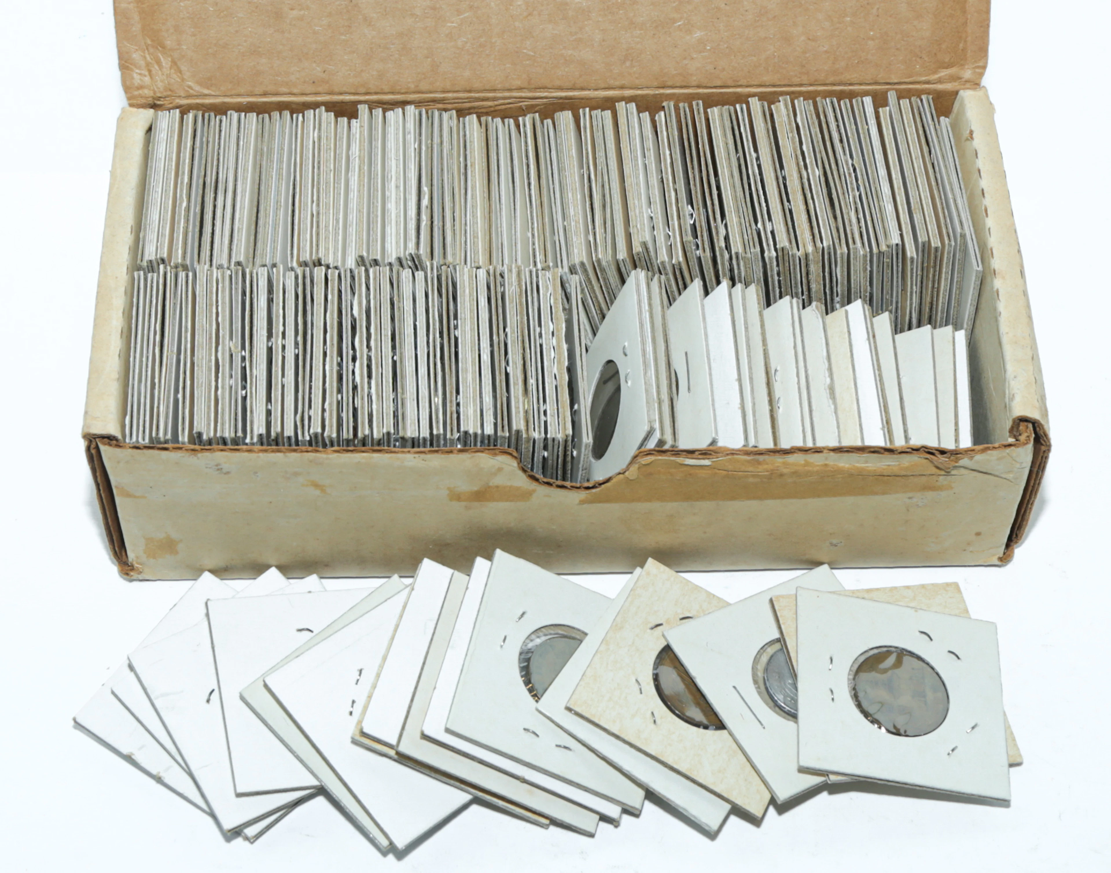 Parcel Post Box with 130+ World Coins in 2x2's