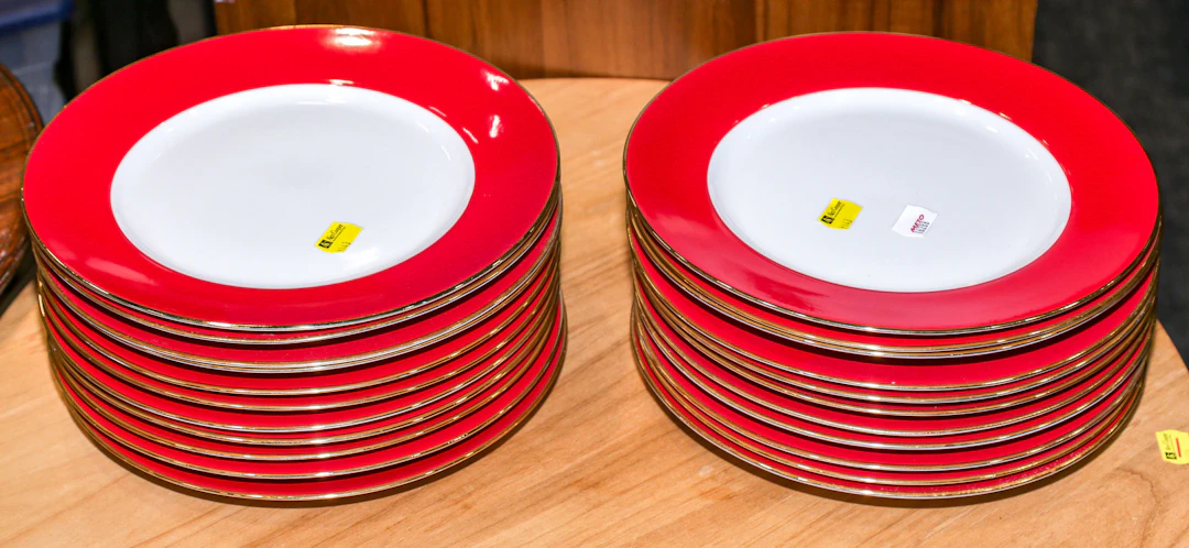 A Set of 22 Crate & Barrel Dinner Plates