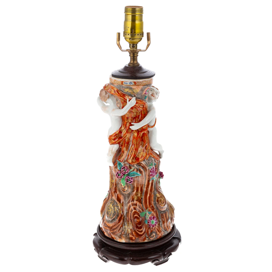 A Chinese Export Famille Rose Vase Mounted as Lamp