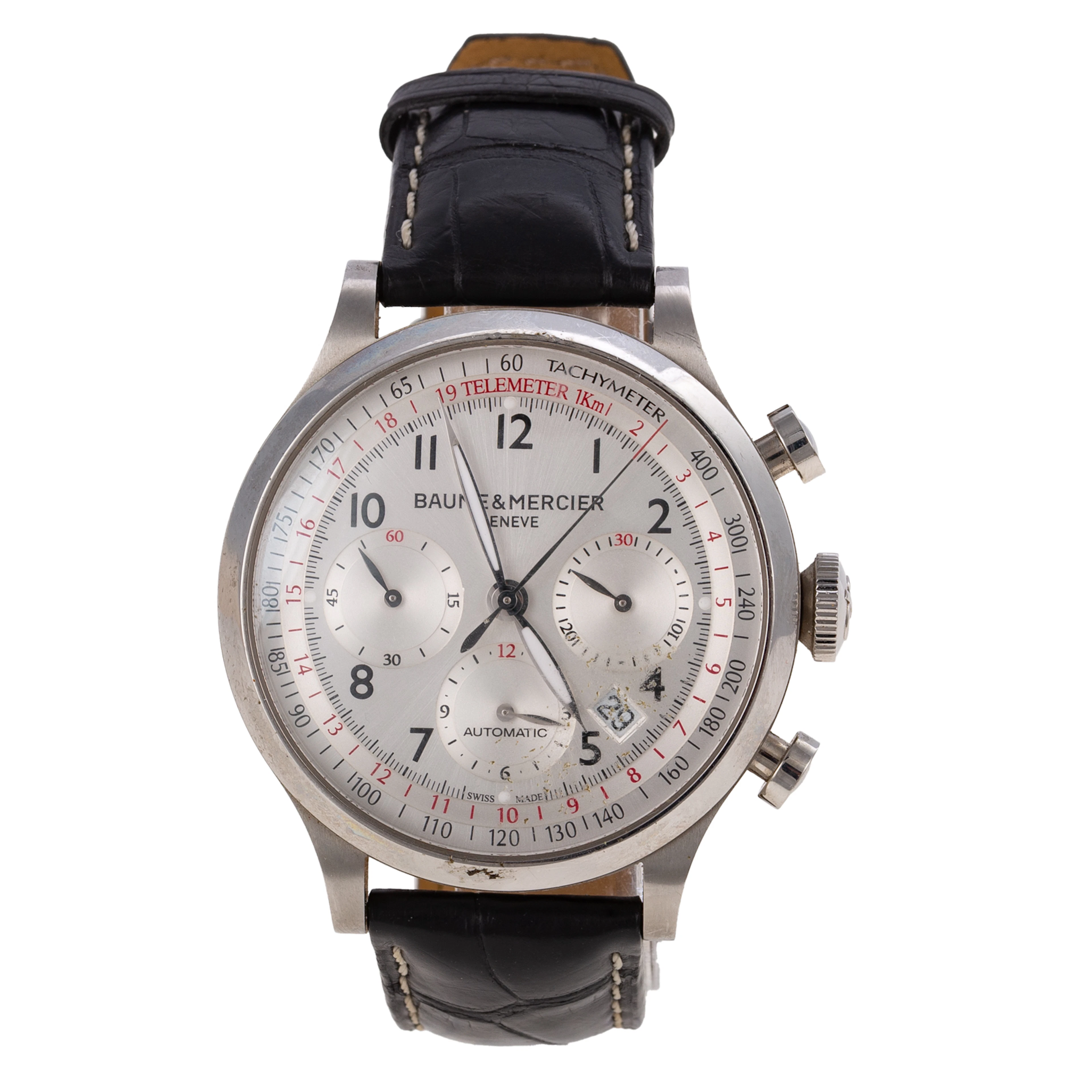 A Baume & Mercier Capeland Chronograph Wrist Watch in Stainless Steel