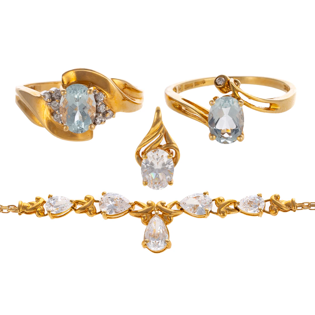 A Collection of Gemstone Jewelry in 14K