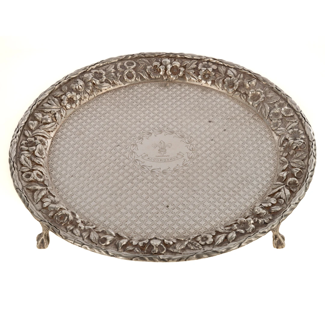 S Kirk & Son Sterling Armorial Salver
