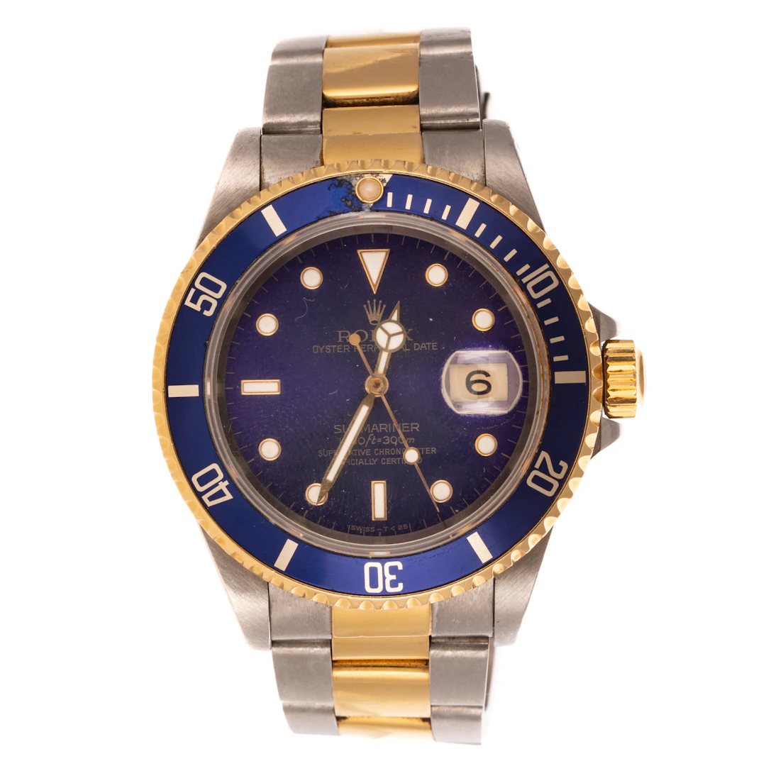 A Rolex Submariner Date "Bluesy" Two-Tone Wrist Watch in Stainless Steel & 18K