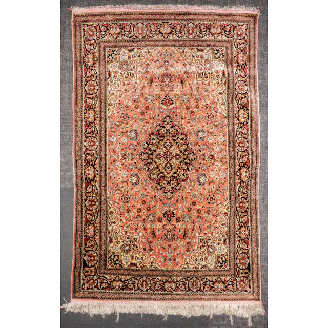 Silk Qum Rug, Persia, 3.6 x 5.4
