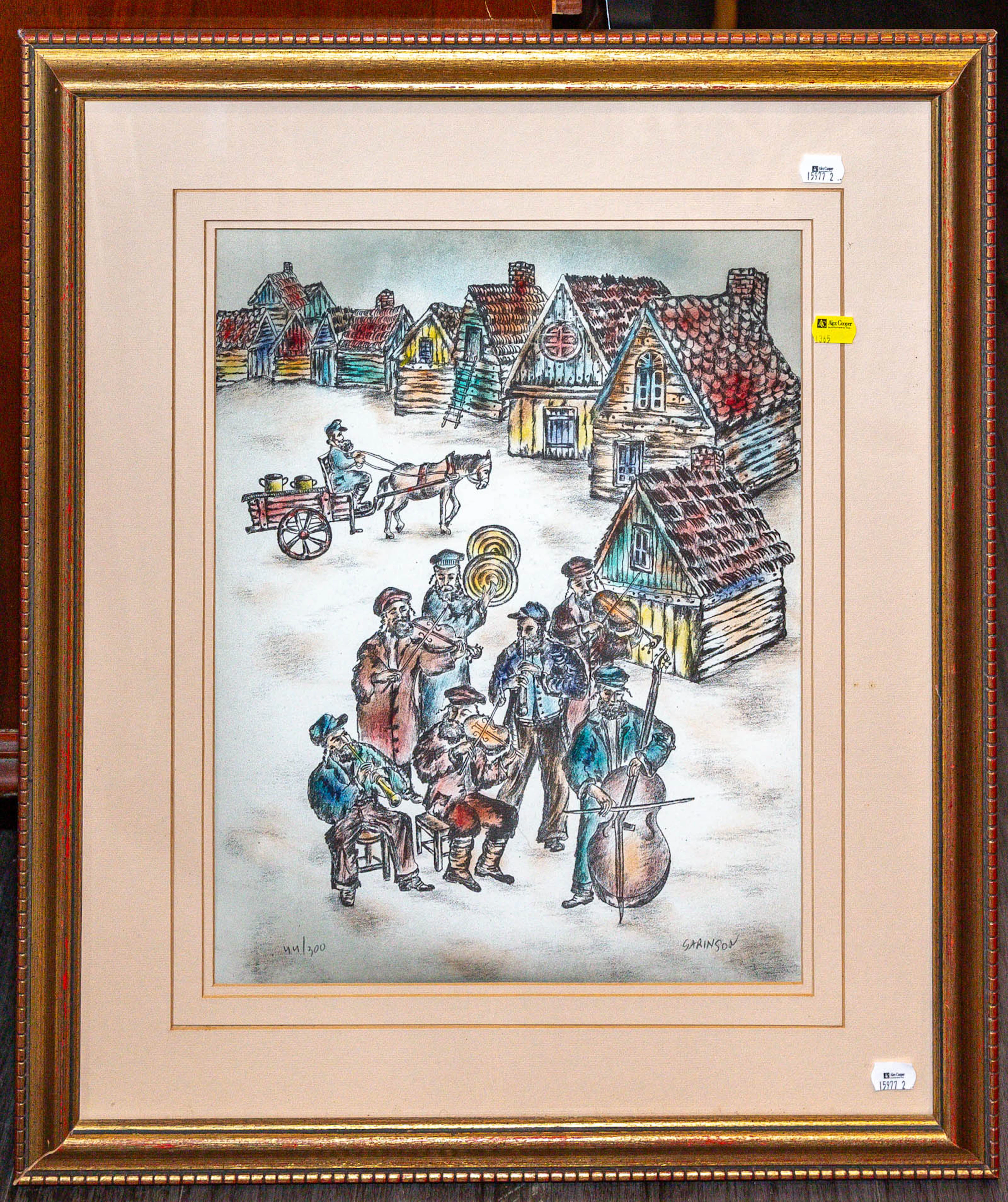 Sarinson. Shtetl Scene, lithograph