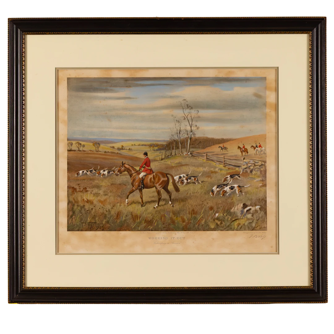 Frank Brook Voss. "Working It Out," color aquatint