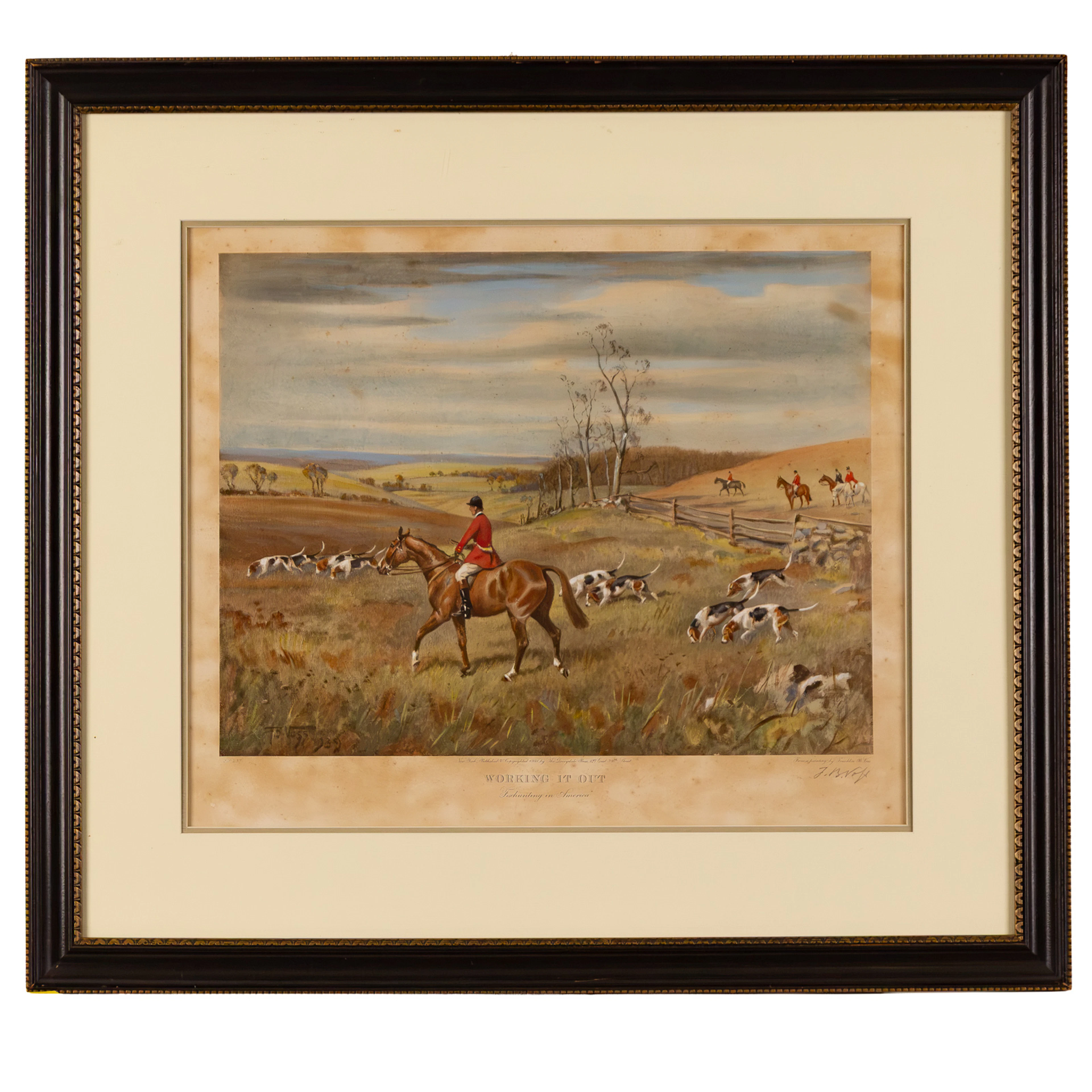Frank Brook Voss. "Working It Out," color aquatint