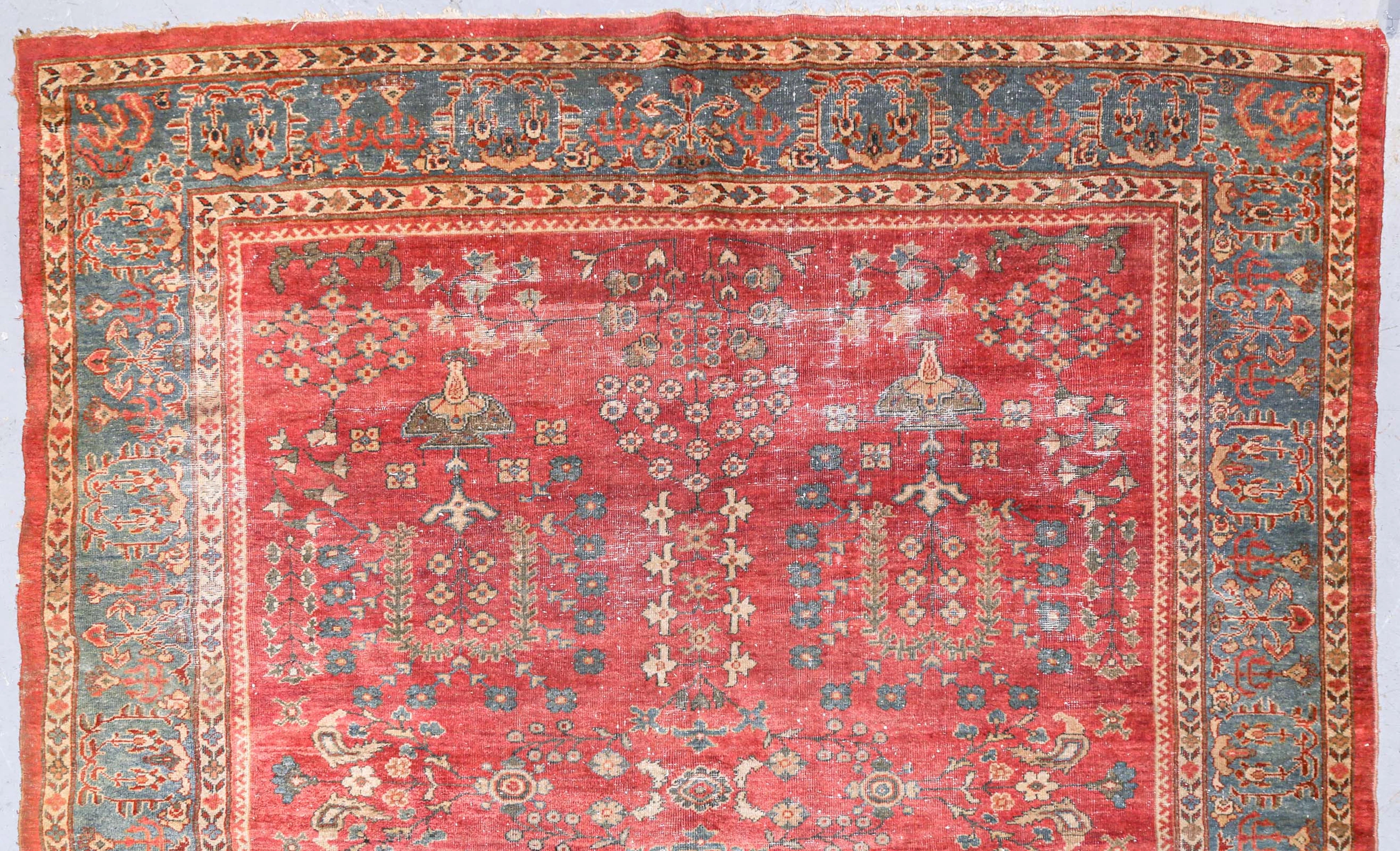 An Antique Oushak Rug, 8.6 x 9.10