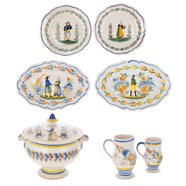 Collection of Quimper Fleuri Tableware