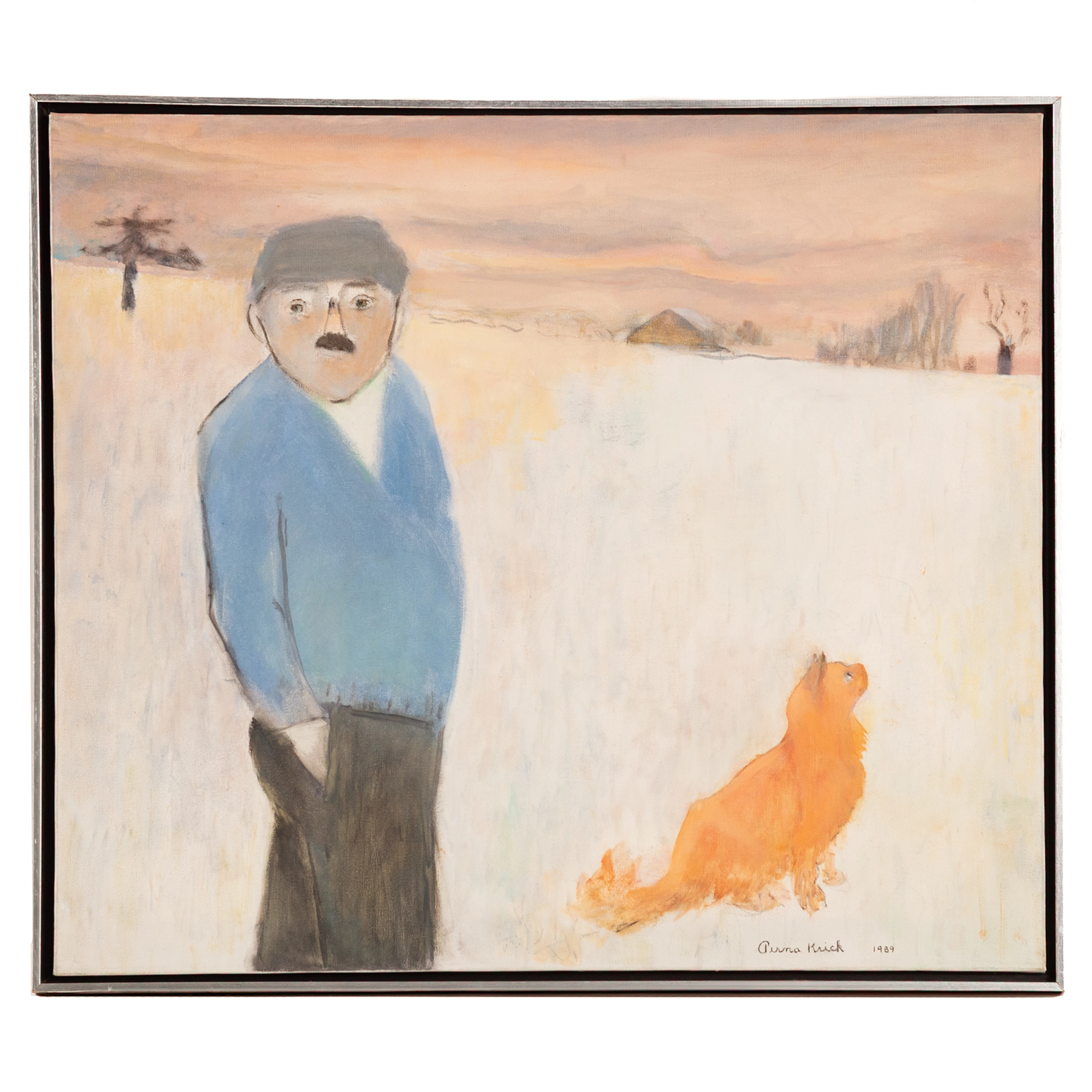 Perna Krick. Reuben Kramer & Cat in the Snow, oil