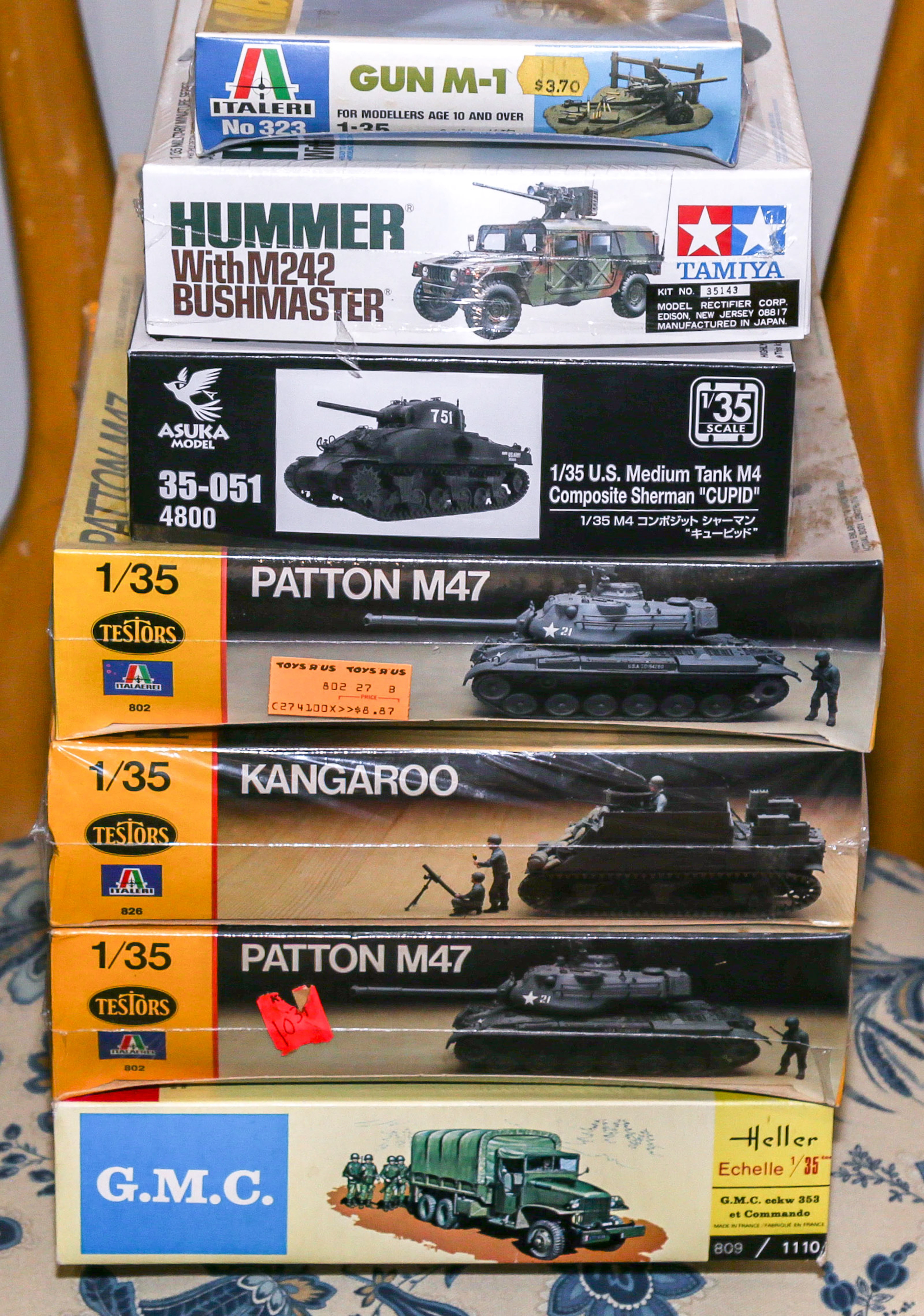 Seven U.S. Military Model Kits
