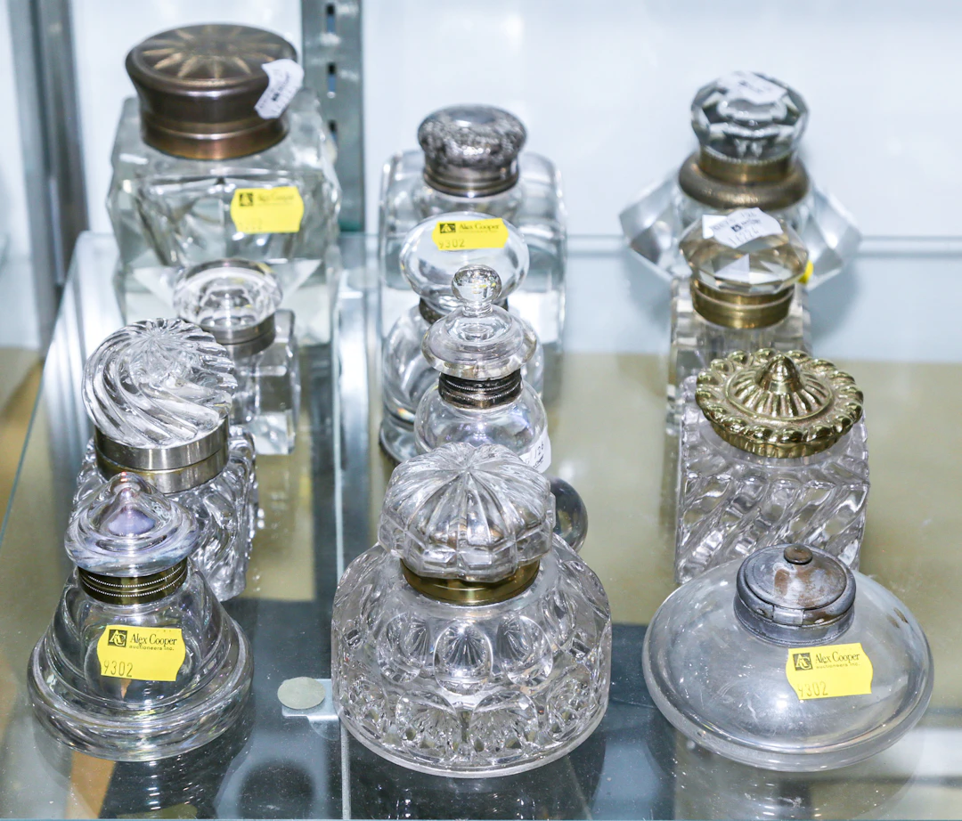 A Selection of Glass Inkwells