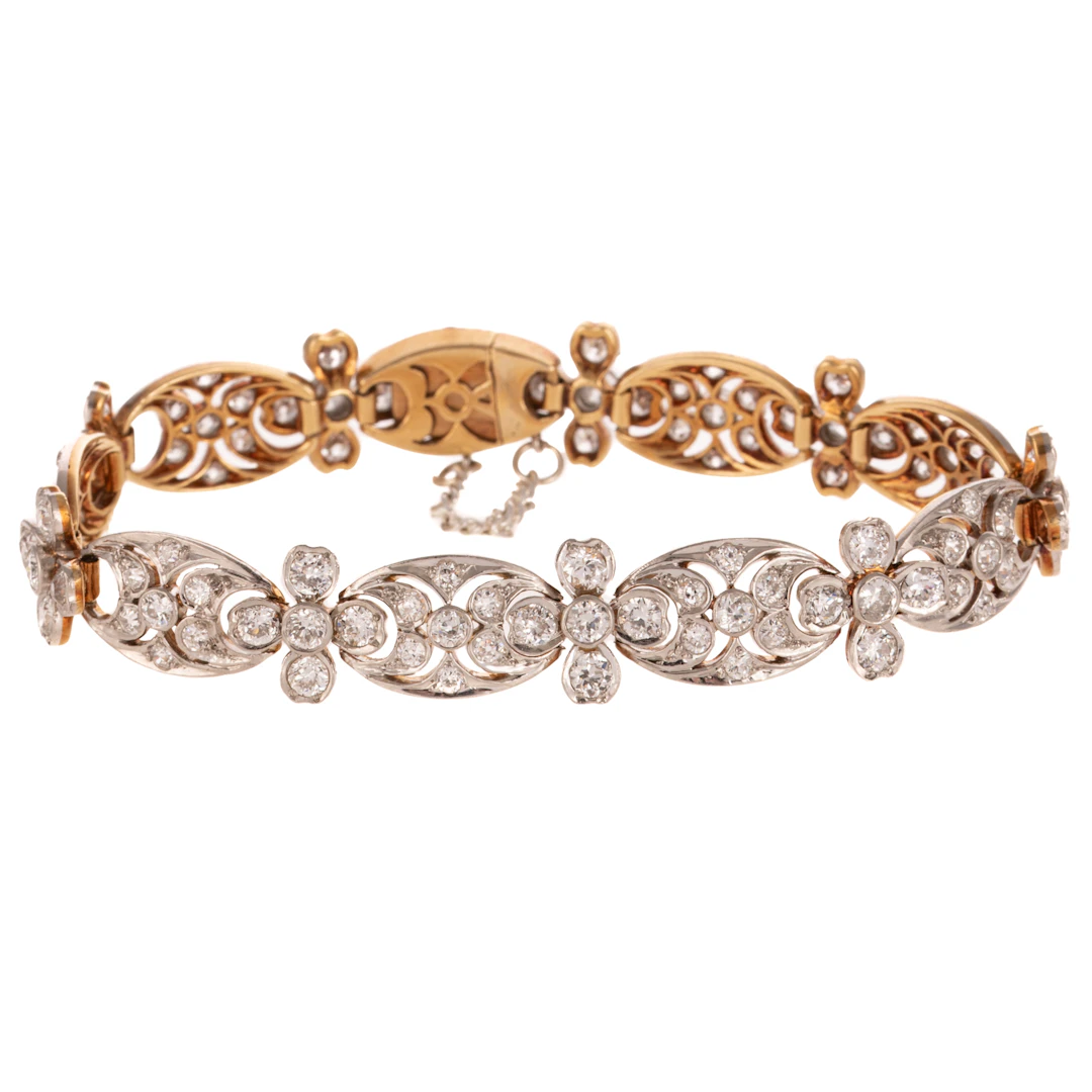 A 7.50 ctw Early Art Deco Diamond Bracelet in Platinum & 14K
