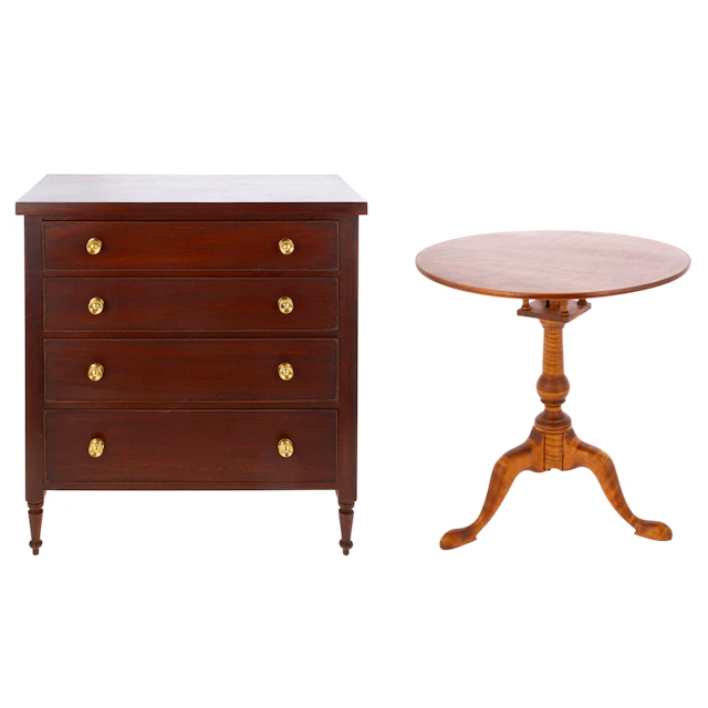 Two Pieces of Stewart McLean Miniature Furniture