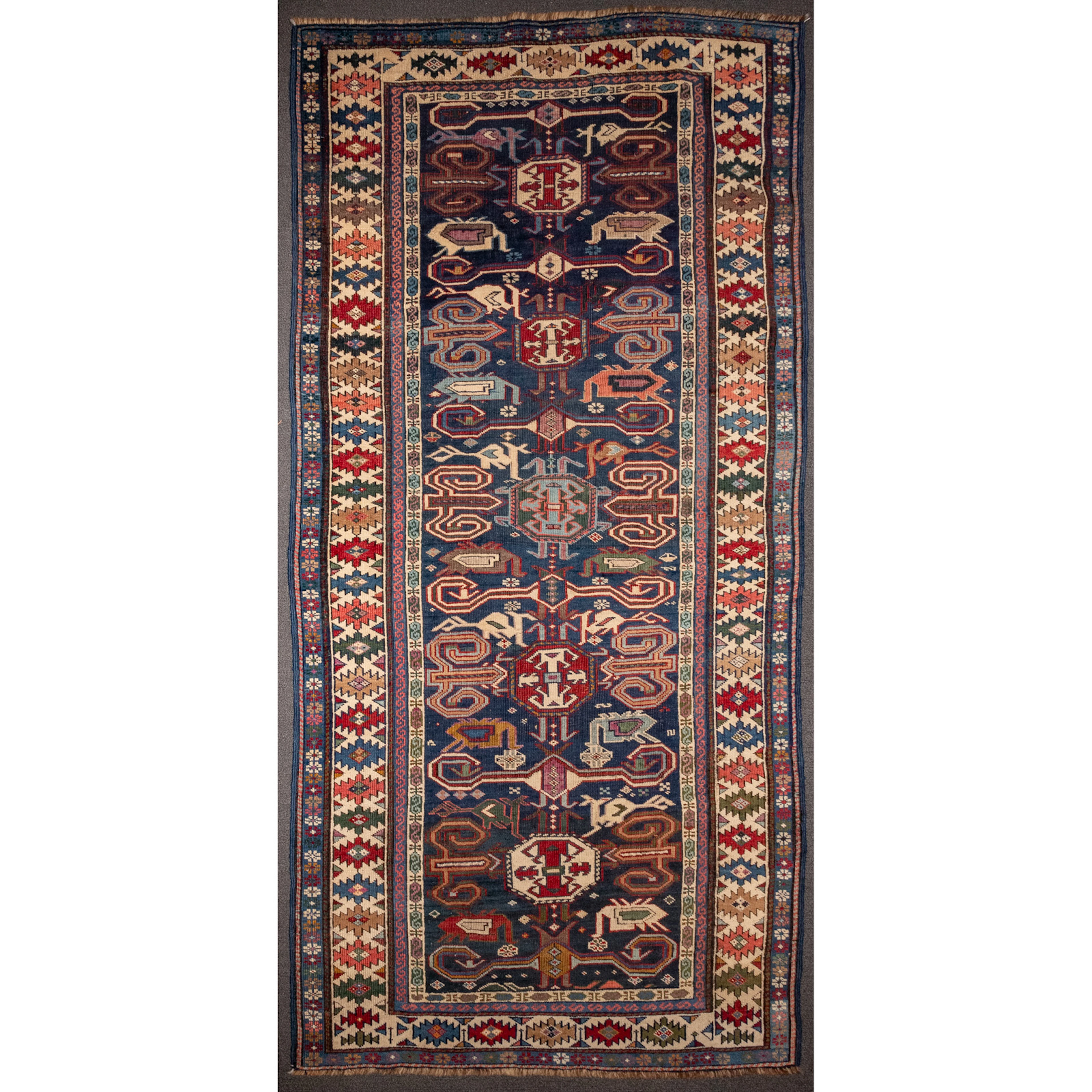 Antique Kuba Rug, Caucasus, 3.5 x 6.9