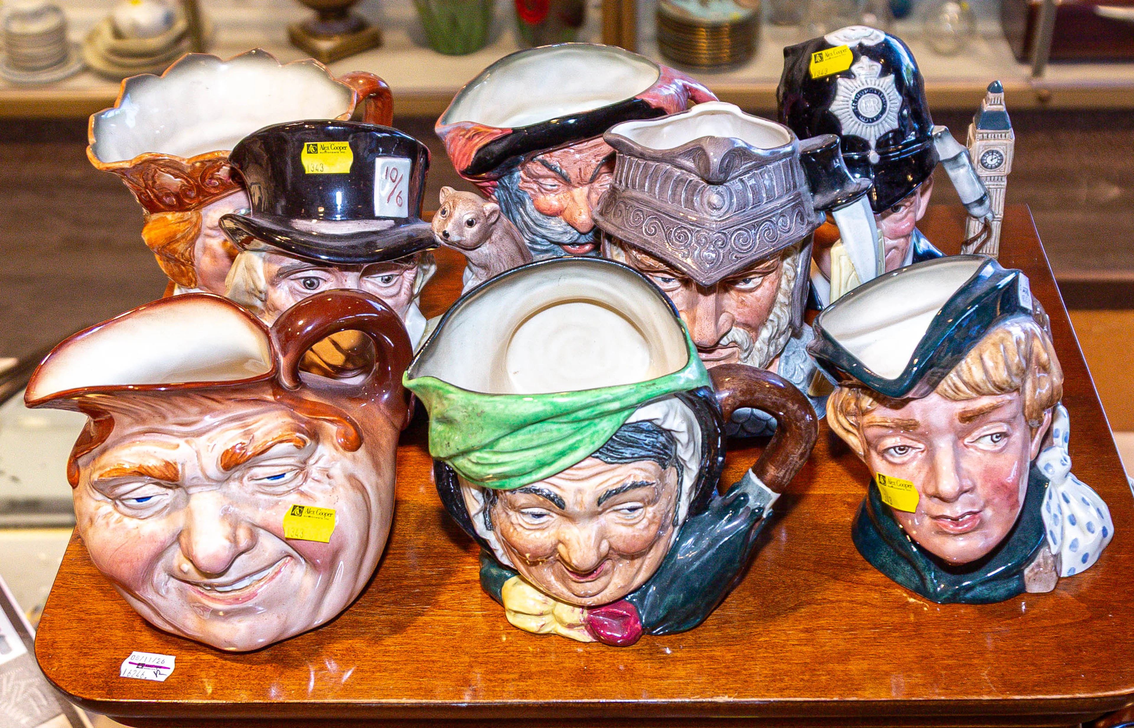 A Selection of Eight Royal Doulton Character Jugs