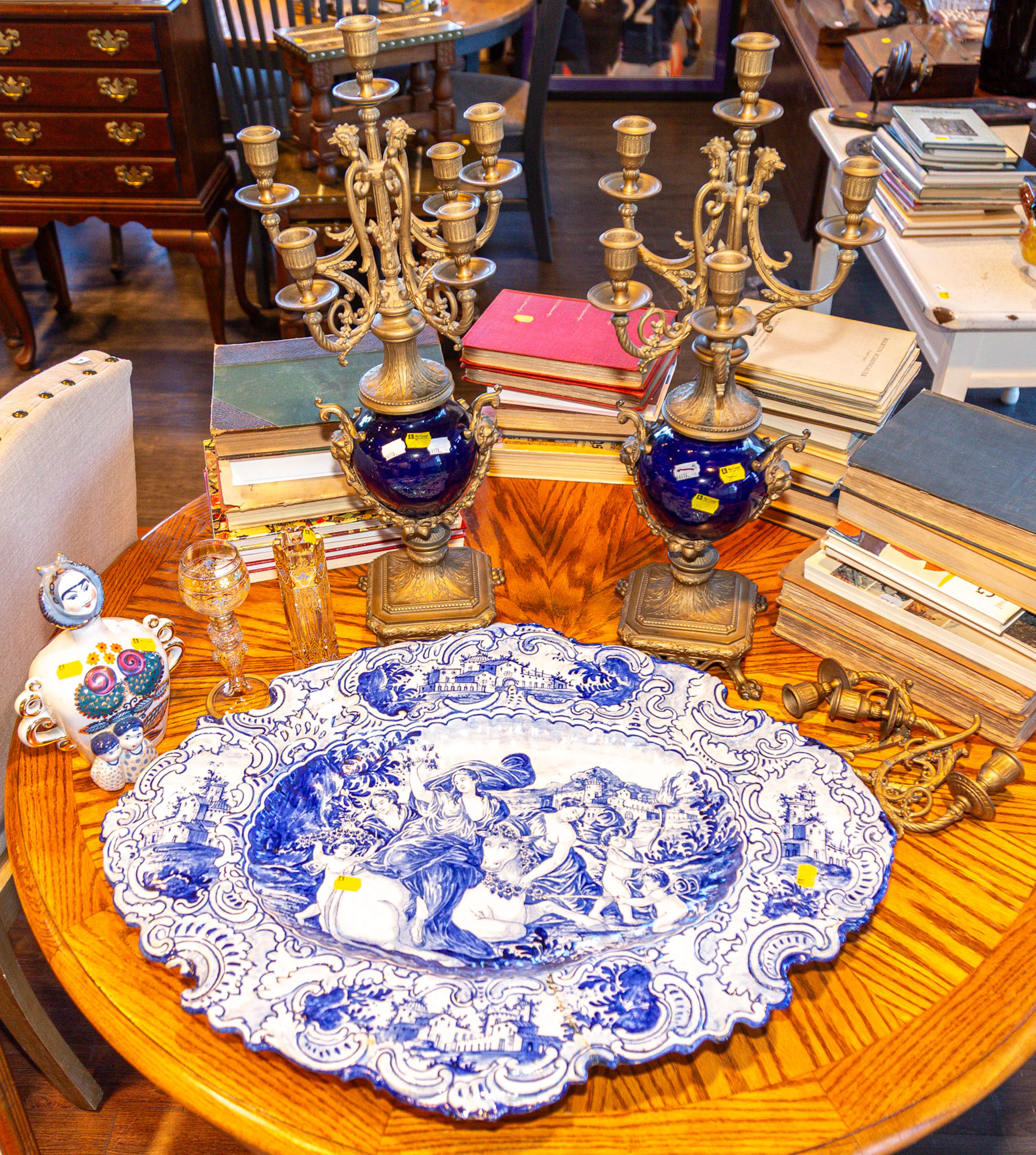 An Italian Majolica Platter & Other Decorations