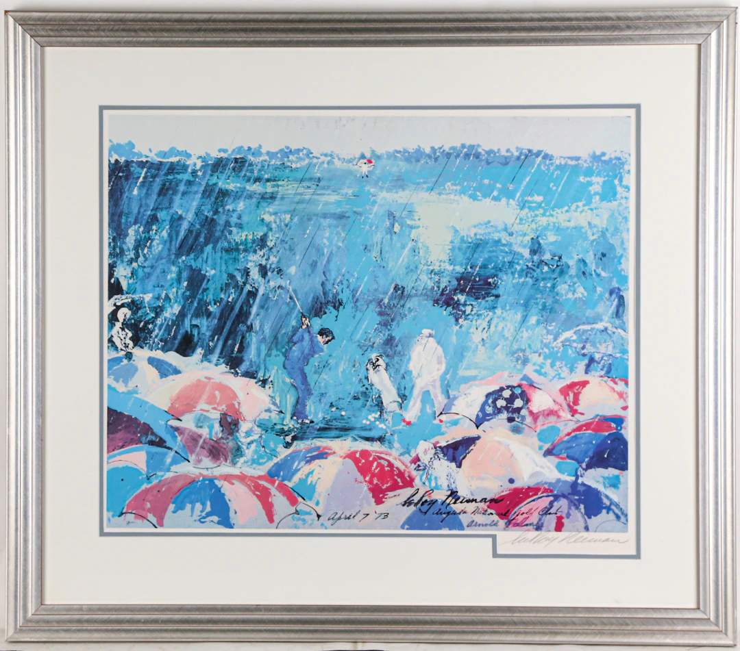 LeRoy Neiman. "Arnie in the Rain," offset lithograph