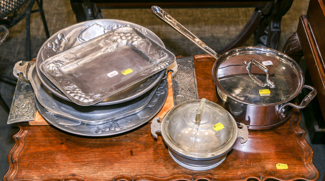 A Selection of Aluminum Cookware & Serving Dishes