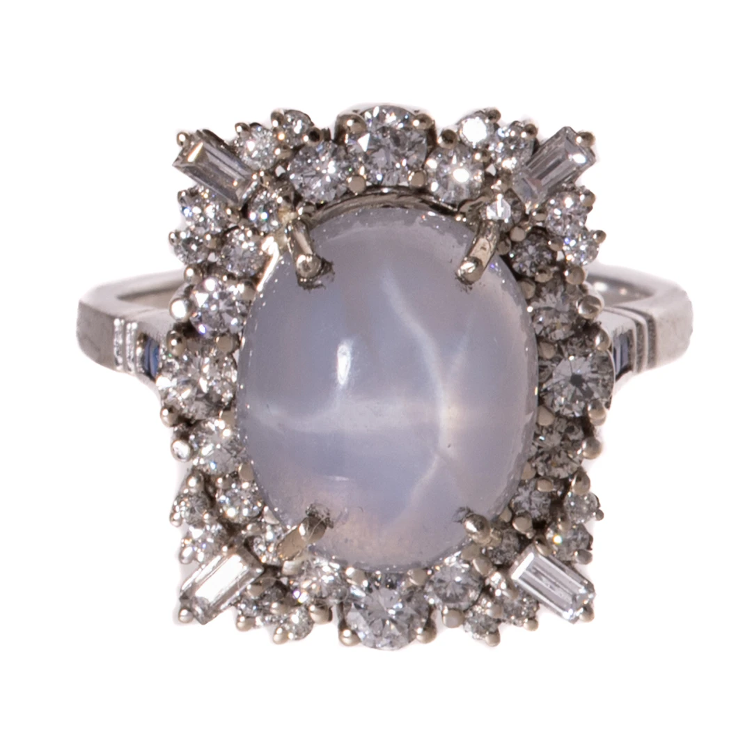A Star Sapphire & Diamond Cocktail Ring in 14K