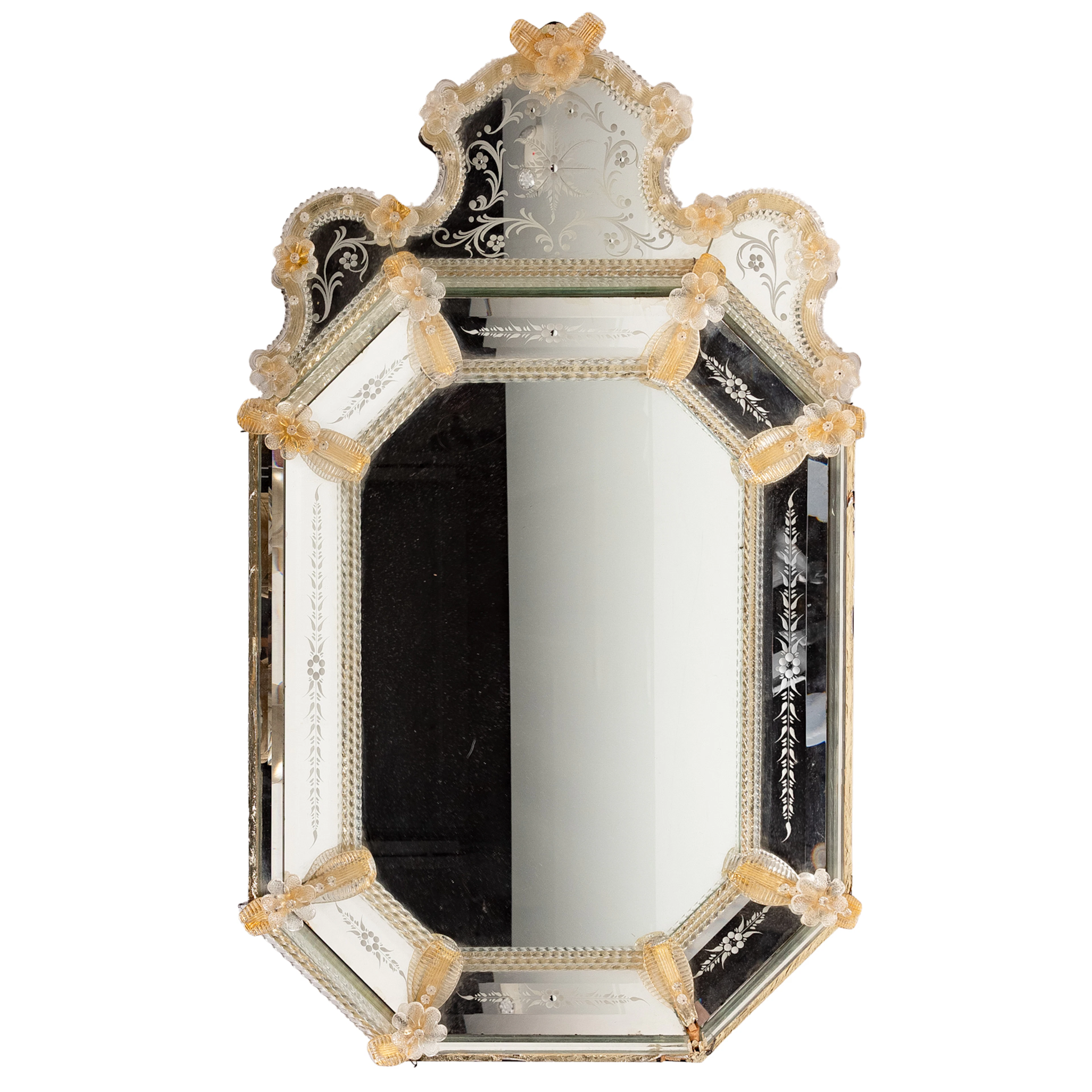 A Venetian Murano Glass Mirror
