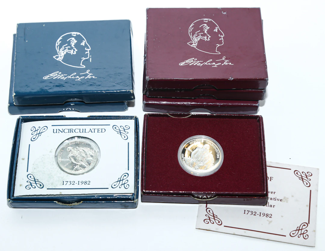 Seven 1982 George Washington Silver Halves