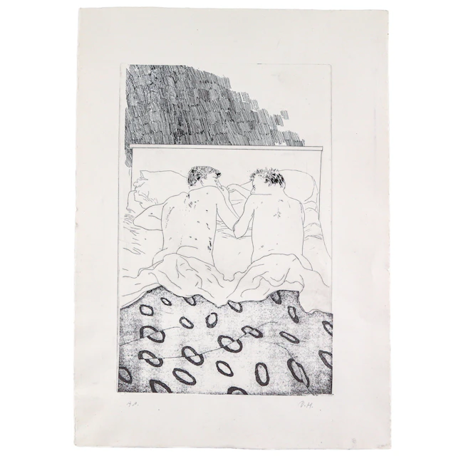 David Hockney. "Two Boys Aged 23 or 24," etching
