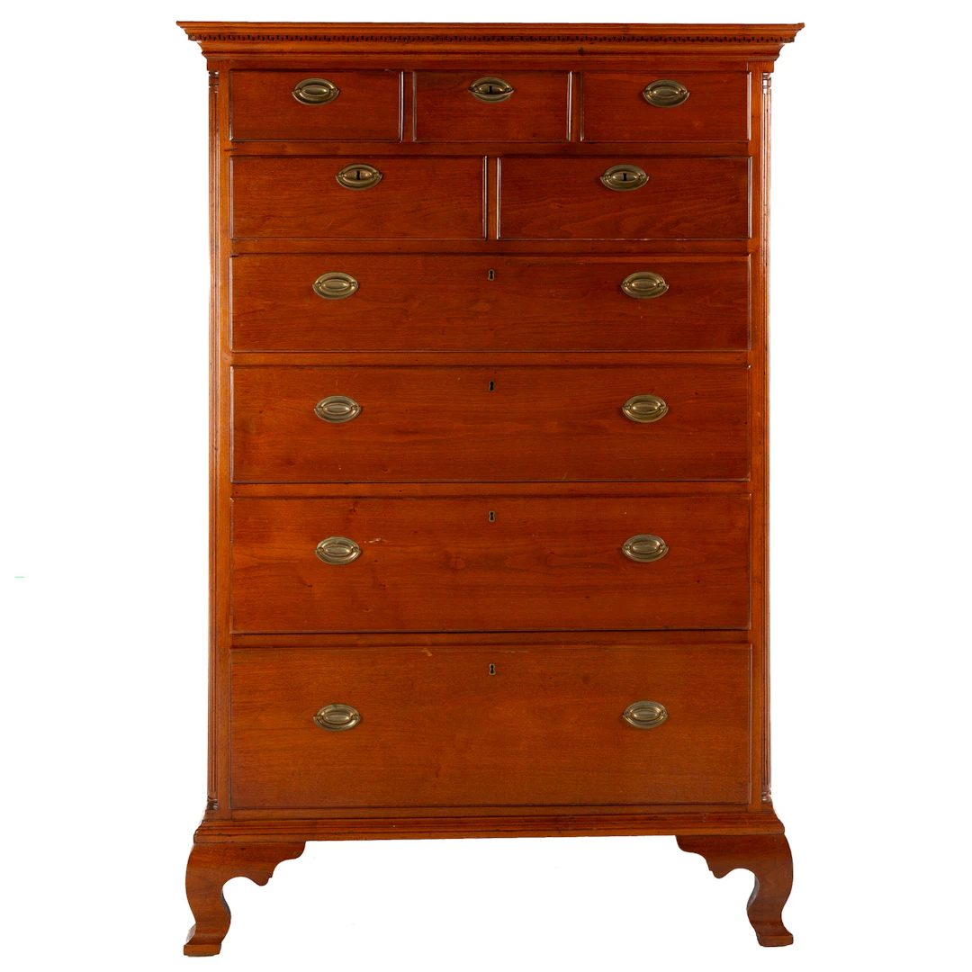 Pennsylvania Chippendale Walnut Tall Chest