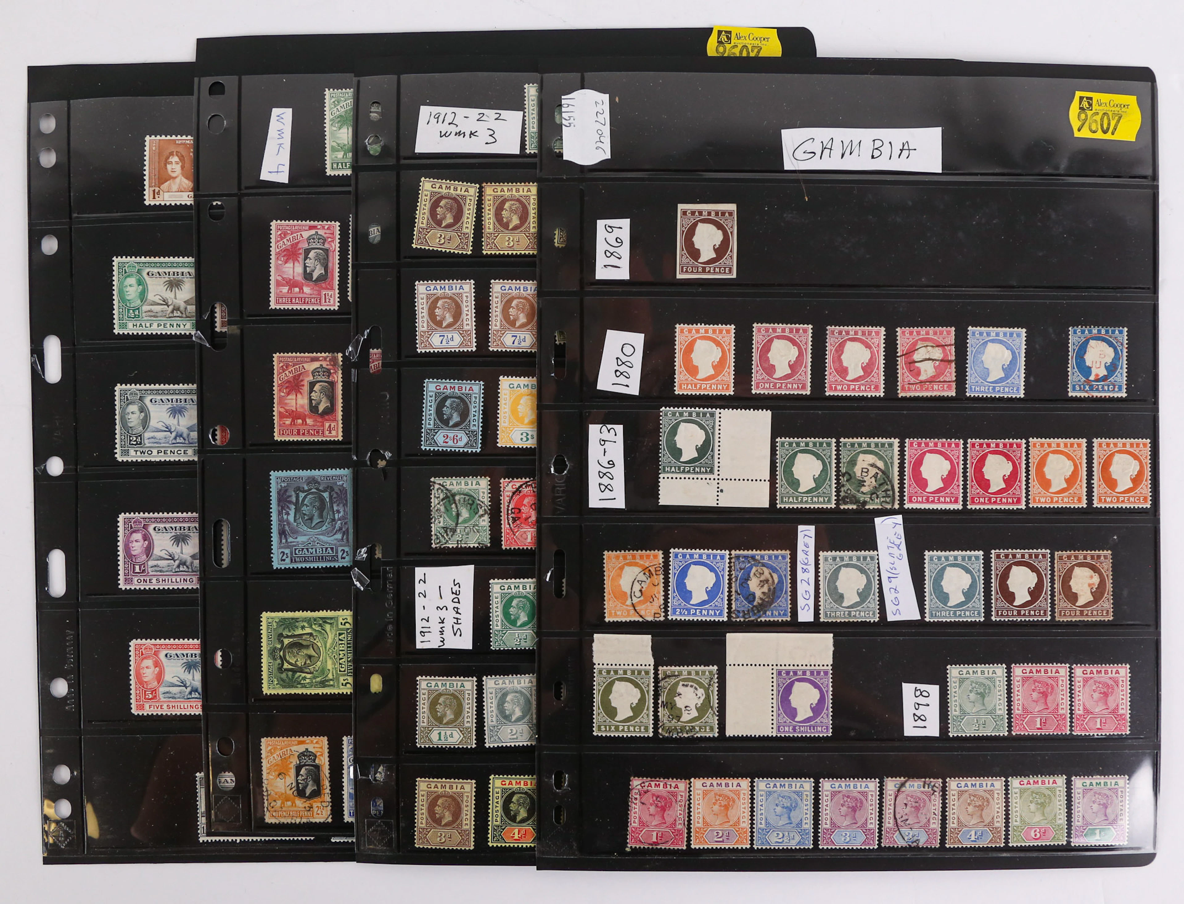 Gambia: Postage Stamps, 1869-1953